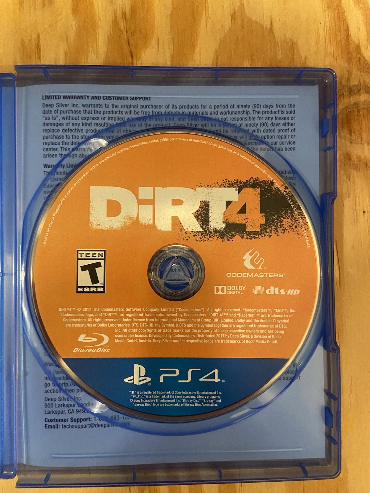 Dirt 4-PS4-Game, Case, & Art-TESTED & WORKS