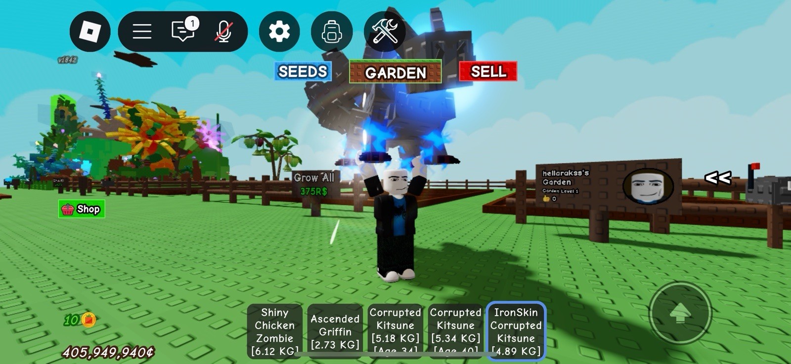 Roblox Grow a Garden Corrupted Kitsunes, Chicken zombie, Ascended griffin Cheap!