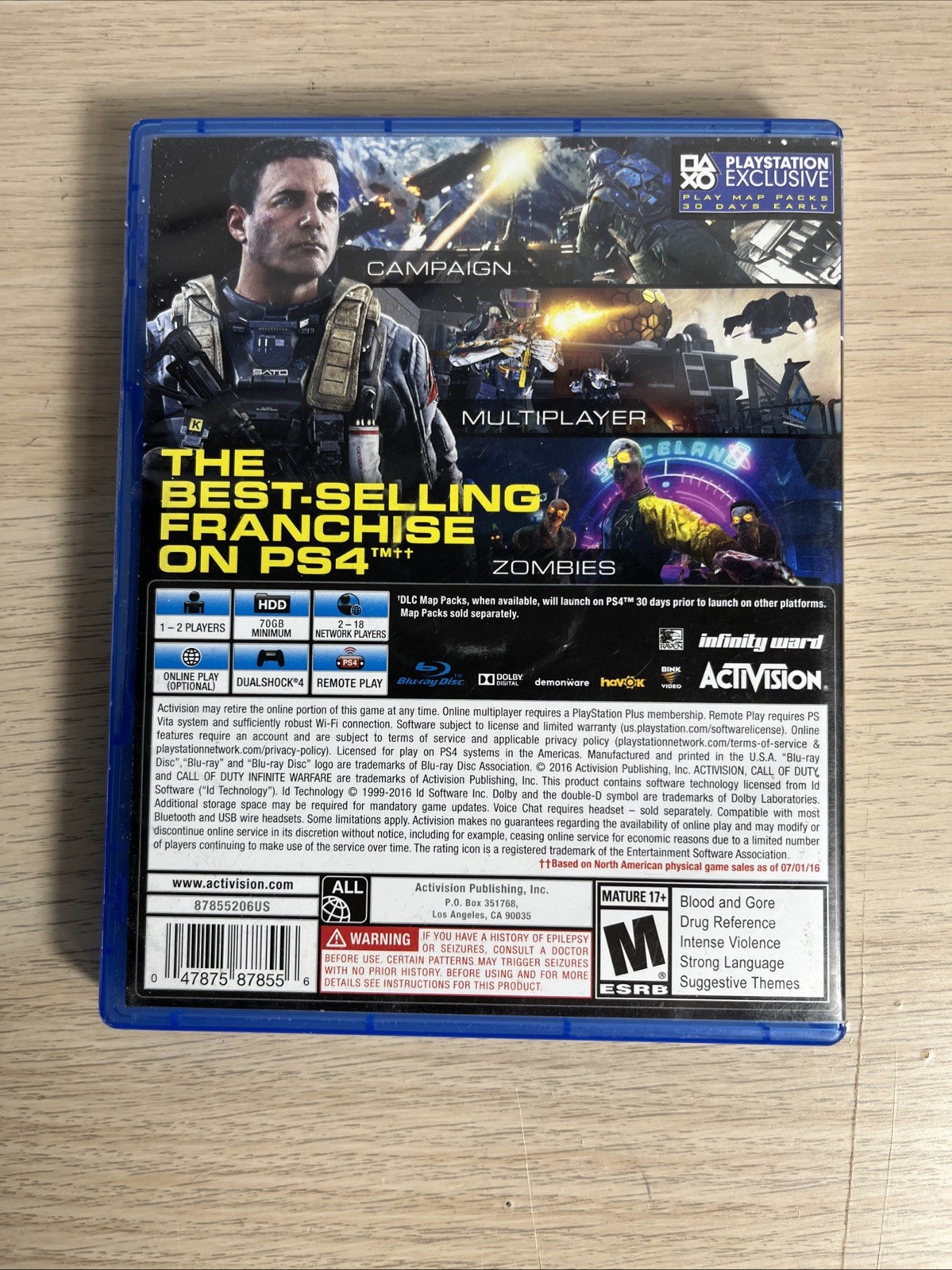 Activision Call of Duty: Infinite Warfare PS4 Shooter Online Playability M Rated