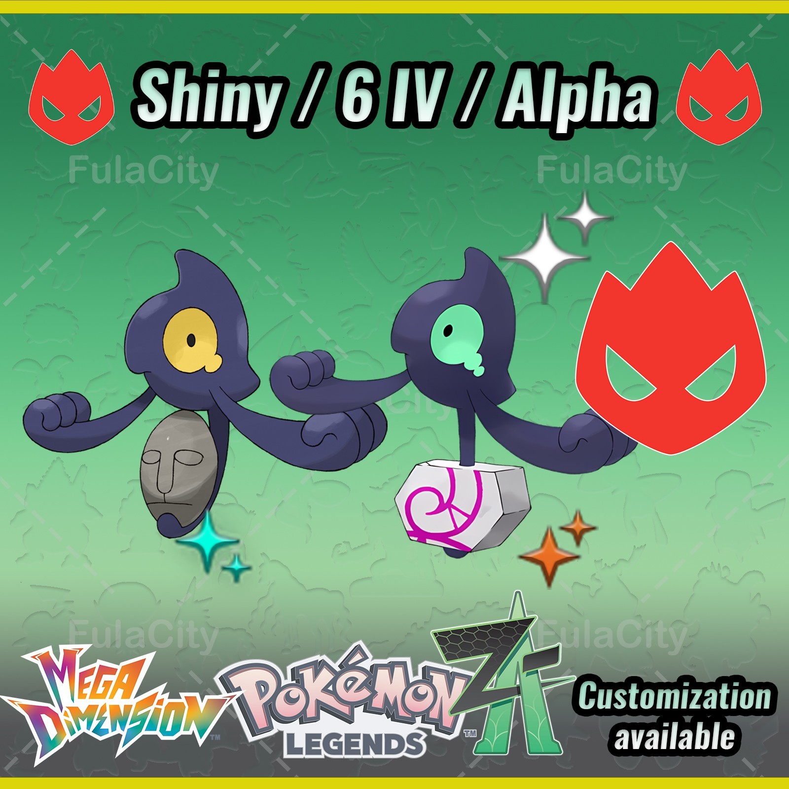 Yamask ❗❗❗ Alpha Shiny ❗❗❗ Pokemon Legends ZA ⚫ 6 IV 🟢 @ Any item