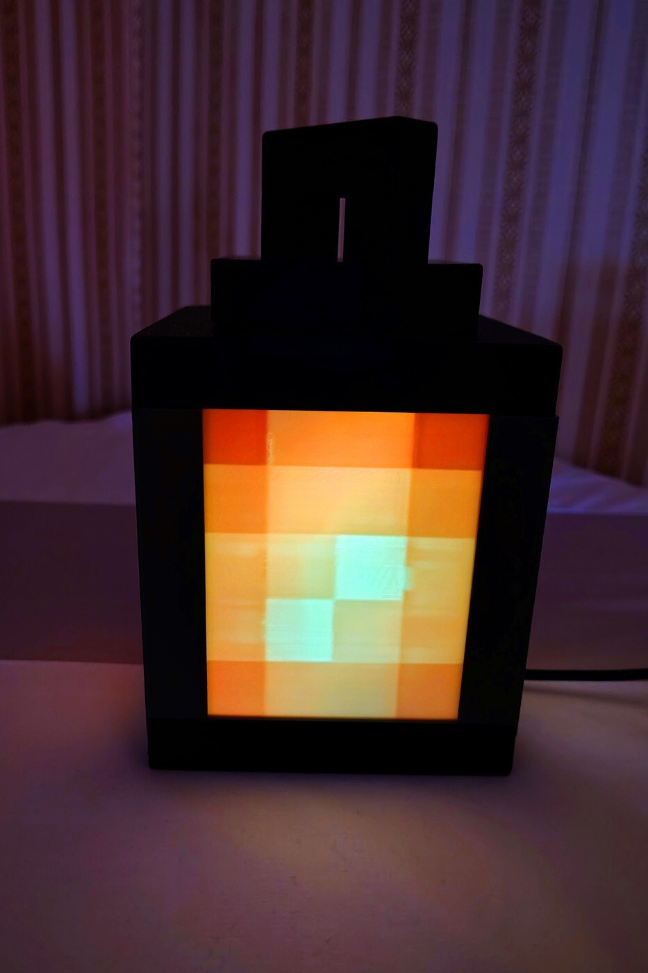 3D Pixel Custom Lantern Photo Multi-Color Minecrafts Game Night Light Lamp