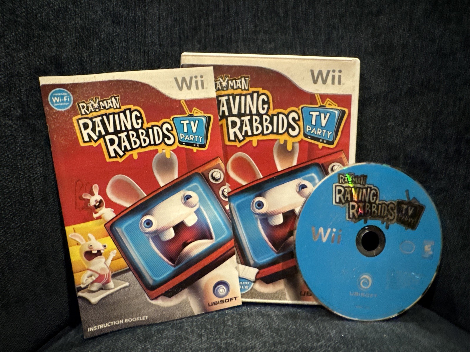 Rayman Raving Rabbids: TV Party (Nintendo Wii, 2008) Complete In Box CIB Tested