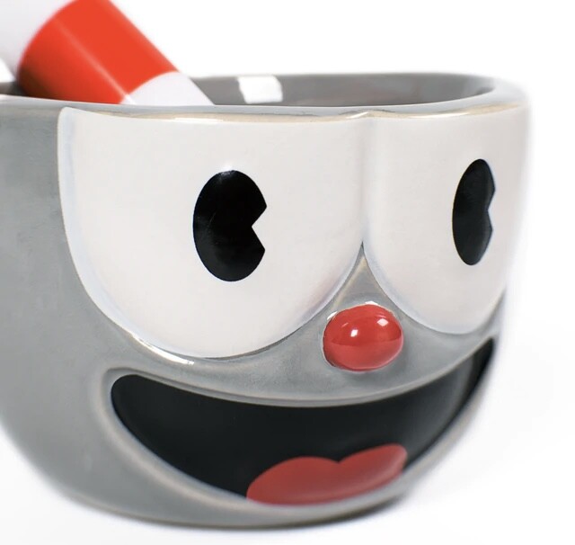 Cuphead Ceramic Mug Coffee Cup with Prop Straw Stirrer 10oz Official Studio MDHR
