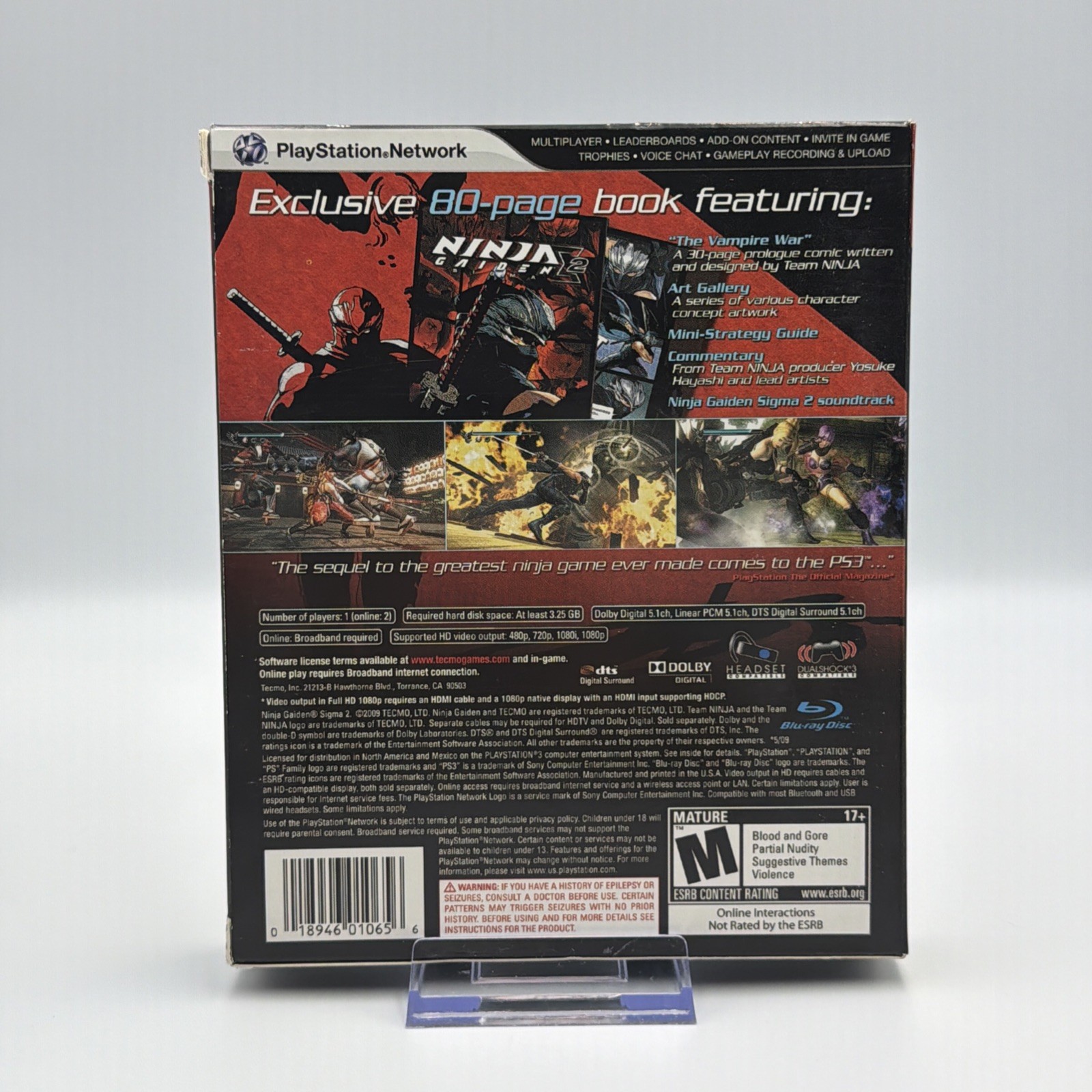 Ninja Gaiden Sigma 2: Collector’s Edition (Sony PlayStation 3, 2009) Complete 🔥