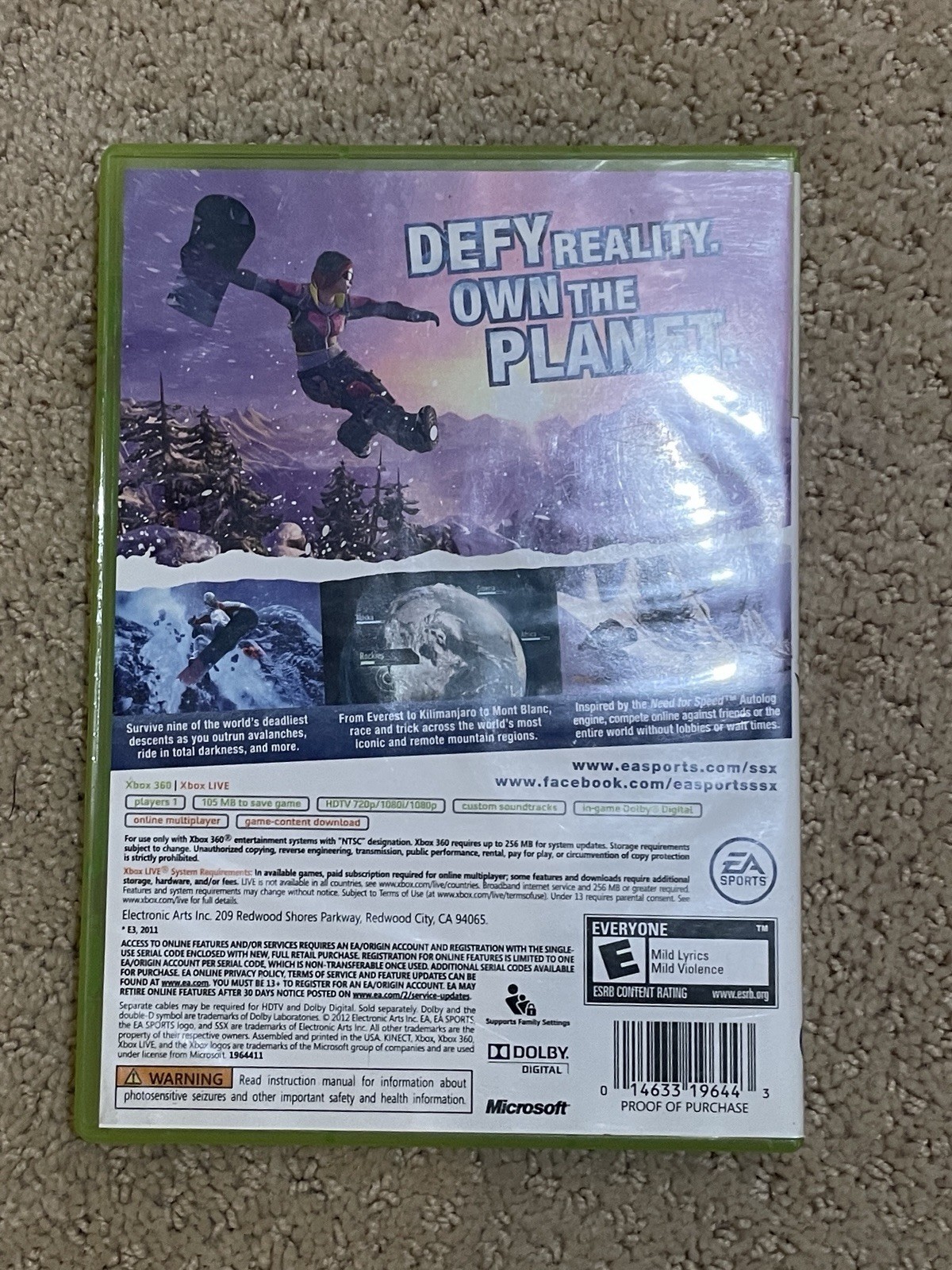 EA Sports SSX Series Xbox 360 2012 E NTSC-U/C Multiplayer Snowboarding