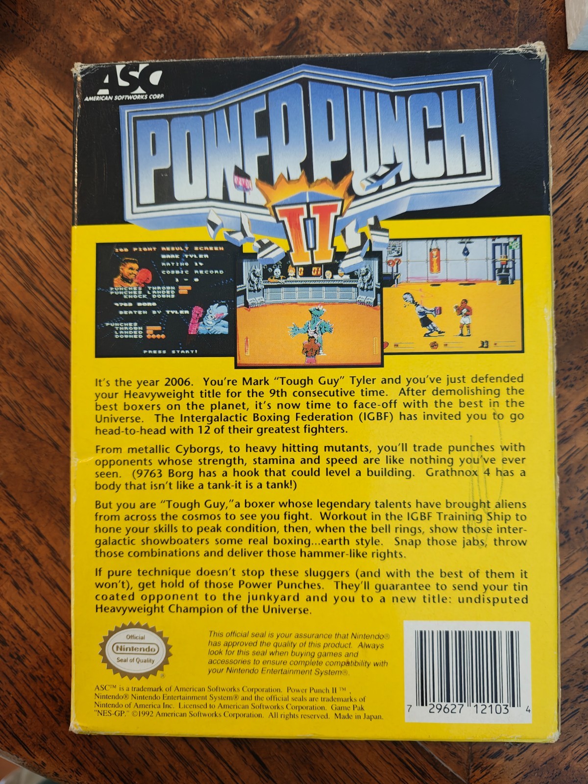 Power Punch II NES Original Box + Manual+Foam Insert No Game Authentic Nintend0