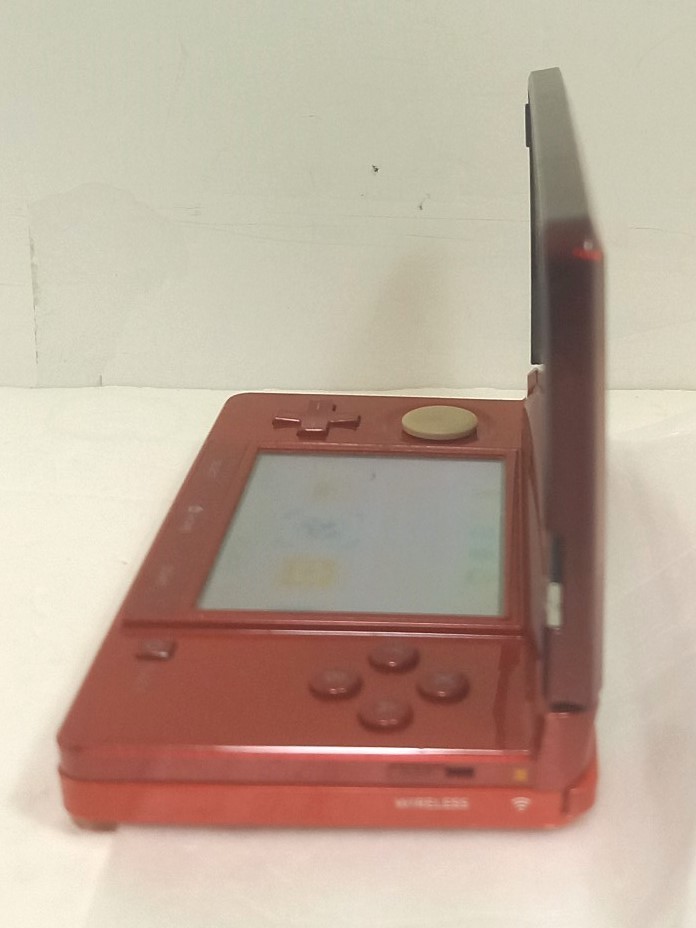 Nintendo 3DS Game Console flera red color W/ Charger Tested working NTSC-J