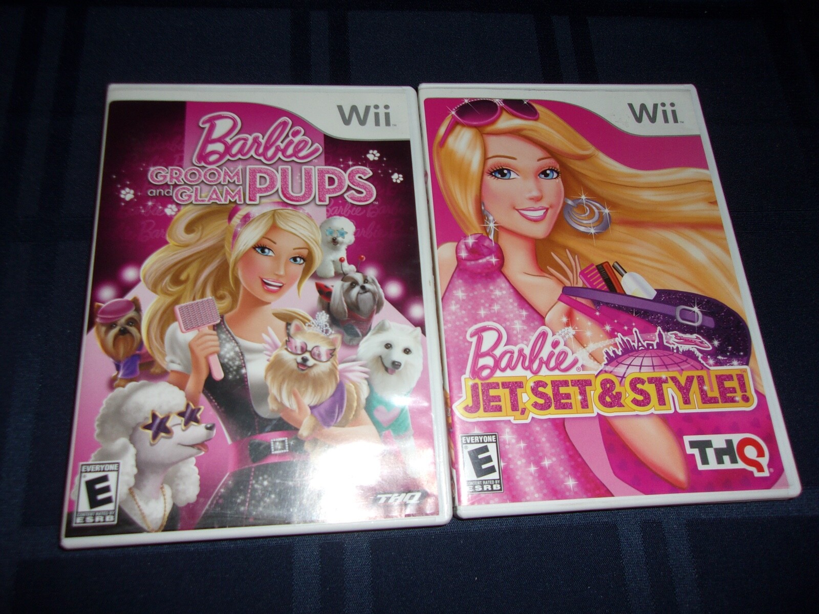 barbie jet set style groom glam pups (Nintendo Wii, 2011) LOT 2 COMPLETE