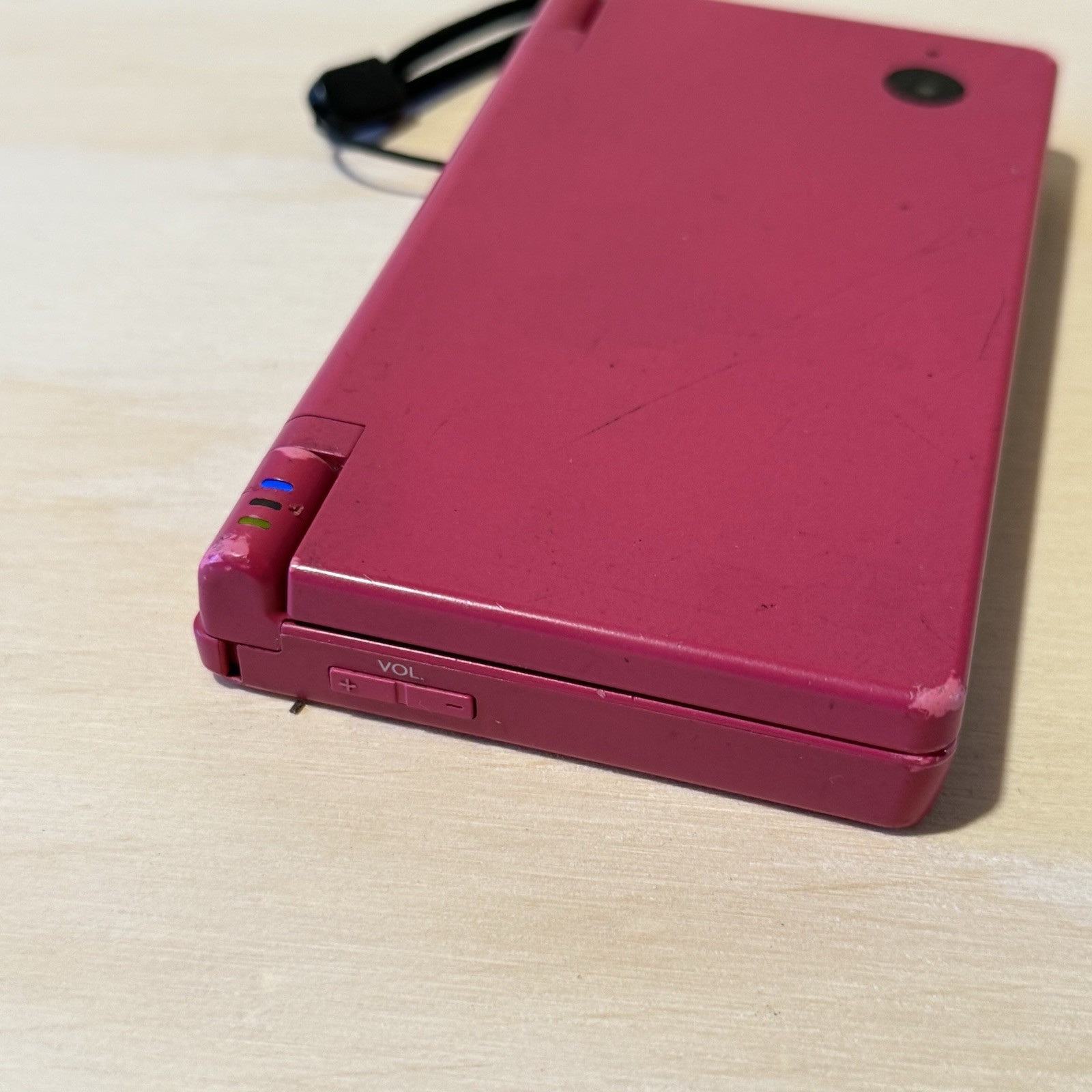 Nintendo DSi Console Hot Pink No Charger Tested Good Loose Top Hinge Read Info!