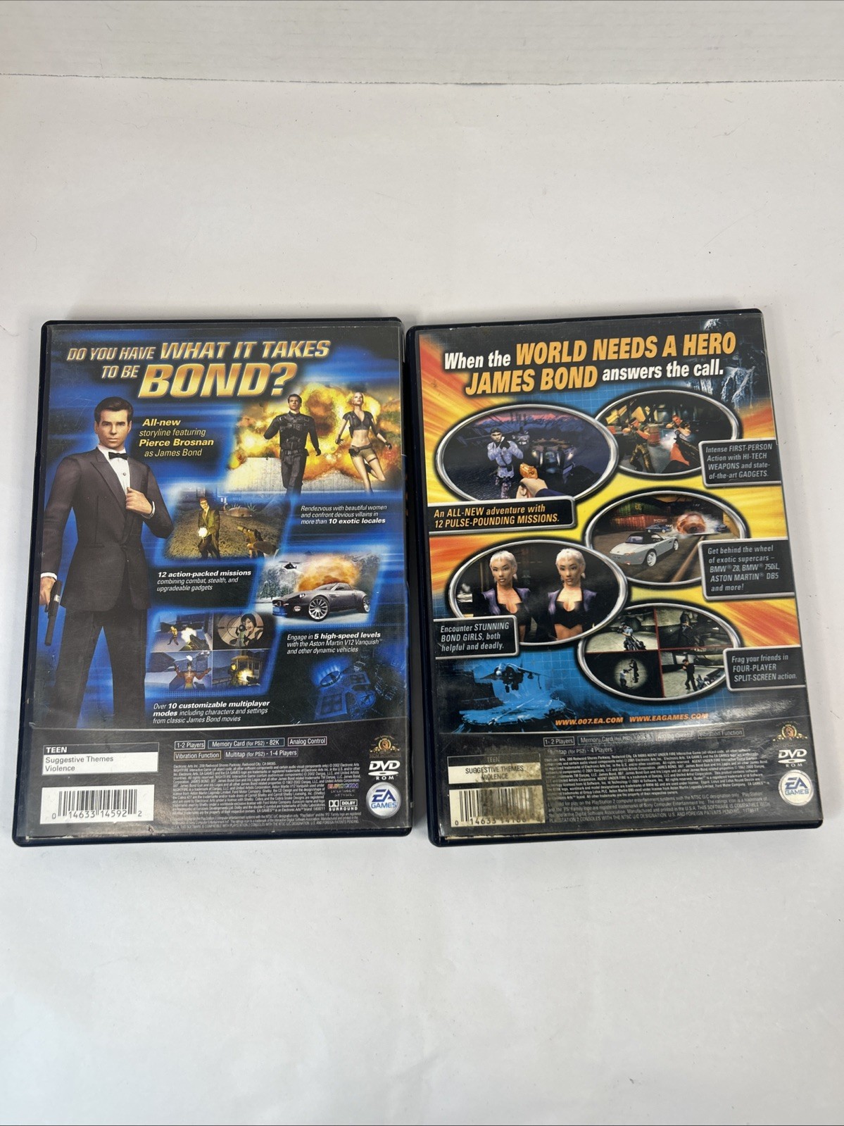 JAMES BOND 007 bundle. Nightfire and Agent Under Fire Playstation 2 READ Scratch