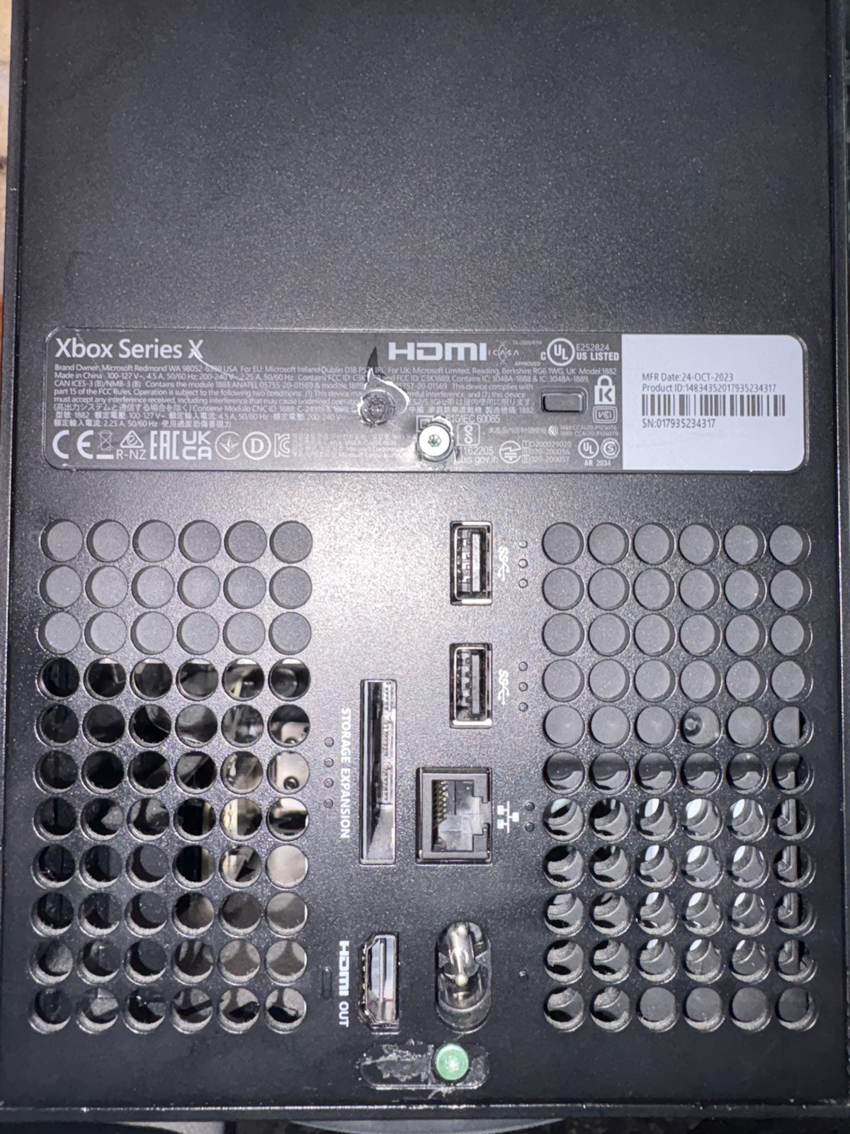 AS IS Microsoft Xbox Series X 1TB Black System CONSOLE ONLY- FOR PARTS/REPAIR