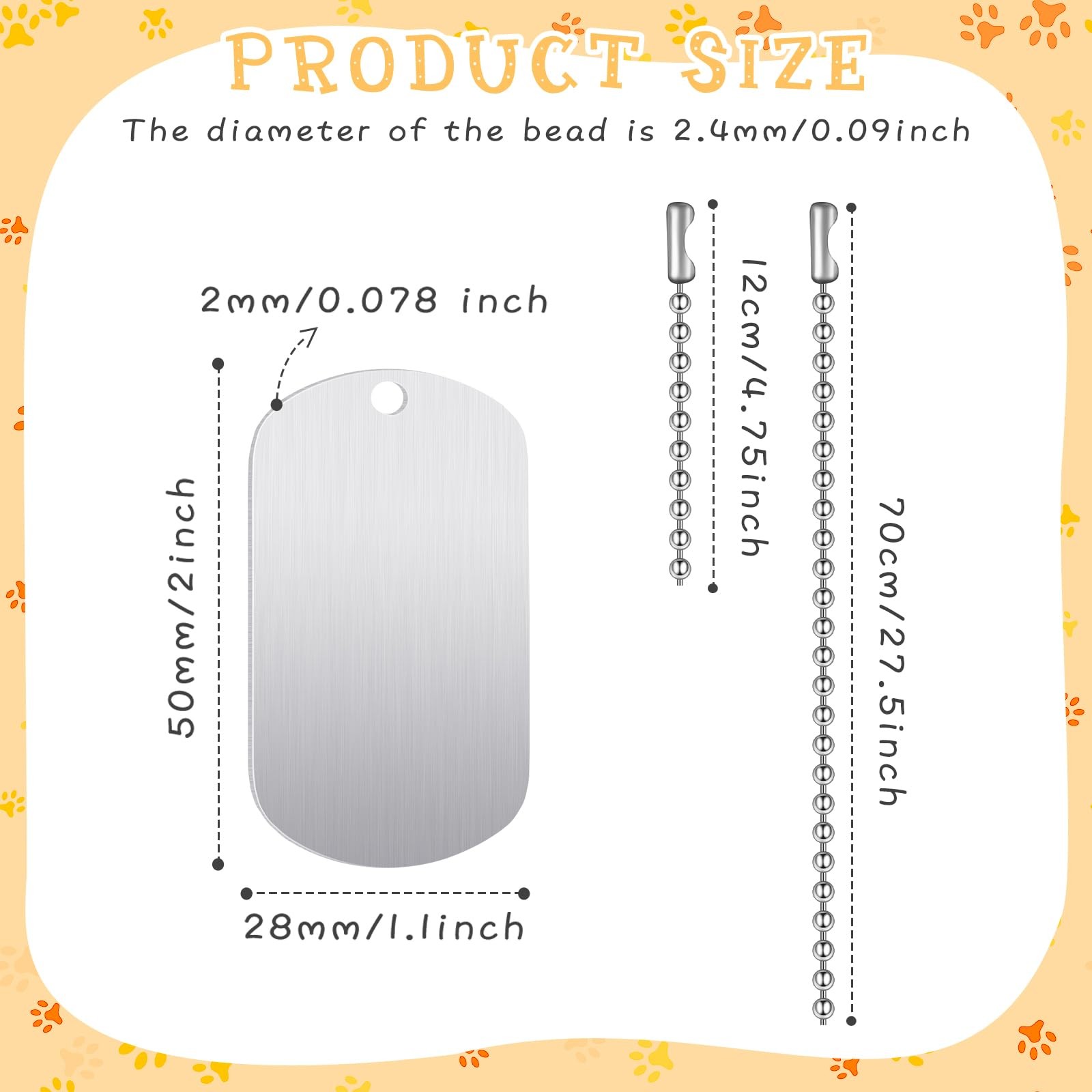 Romooa 20 Pieces Military Dog Tags Set Including 10 Cute Style, Silver