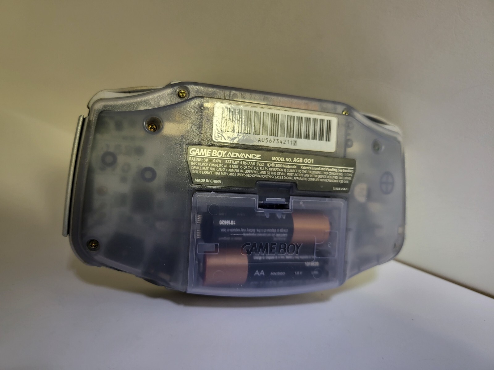 Glacier Clear Blue Battery Cover & Plastic Display Screen lens Game boy Advance
