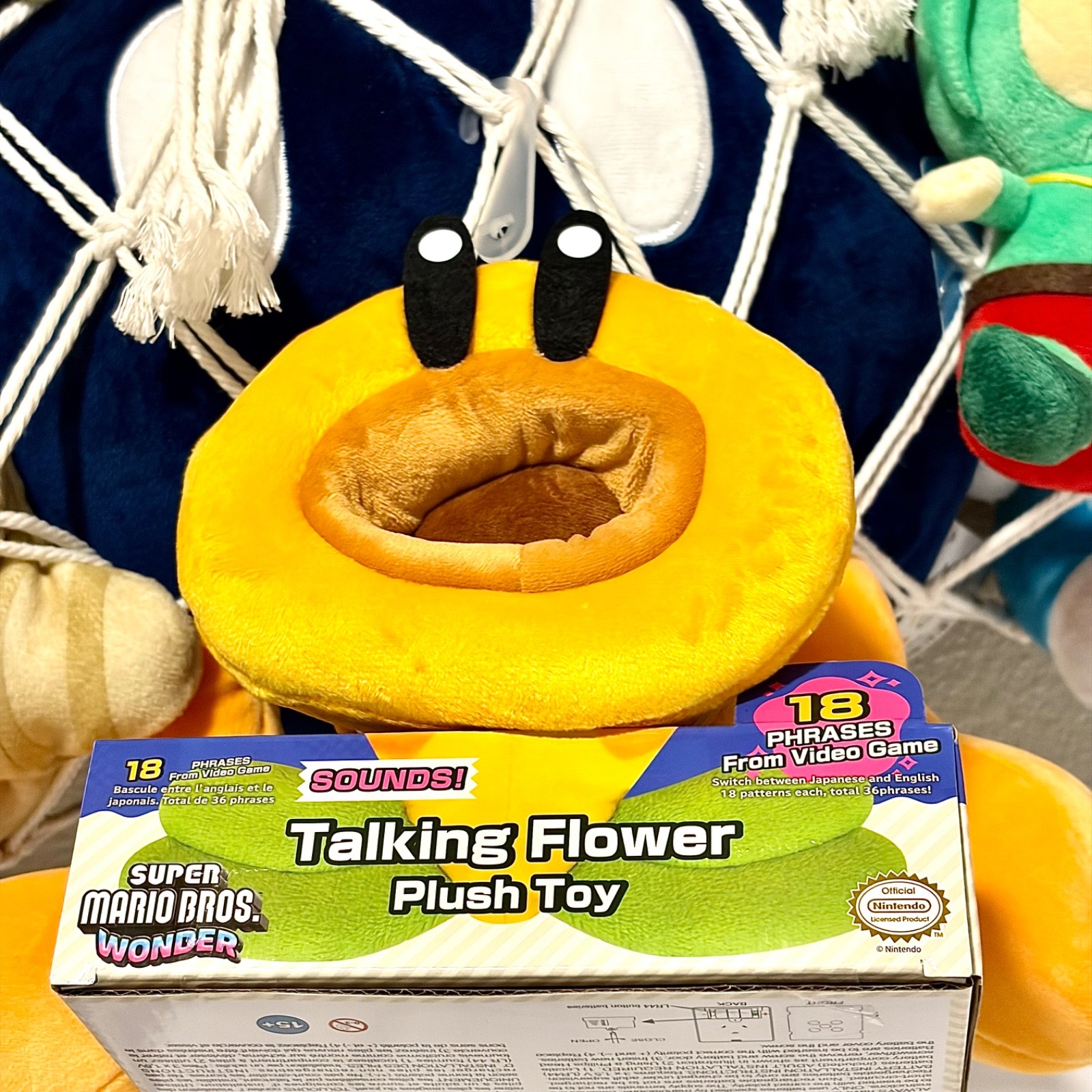Official Super Mario Wonder Talking Flower 6″ Plush Stuffed Toy NEW English US