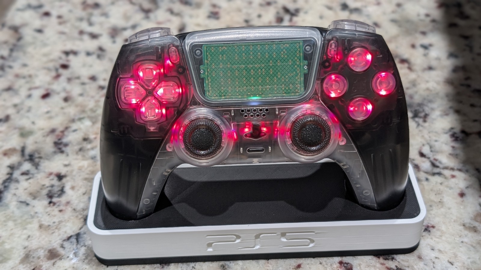 Sony PS5 Dualsense Wireless Controller Modded With TMR/Clicky Buttons And LEDs