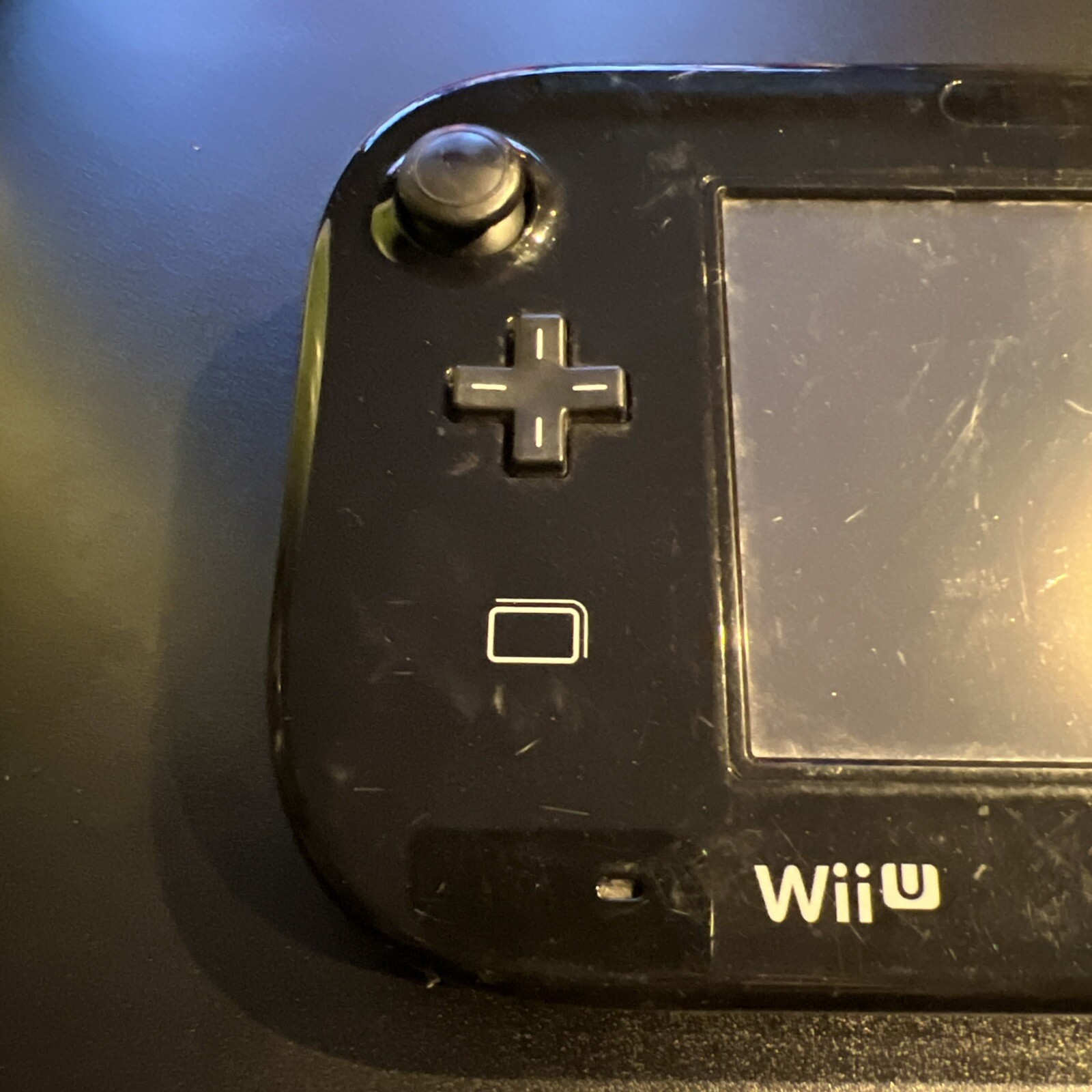 Nintendo Wii U Black Gamepad – Cracked Screen WUP-010 USA – For Parts Repair