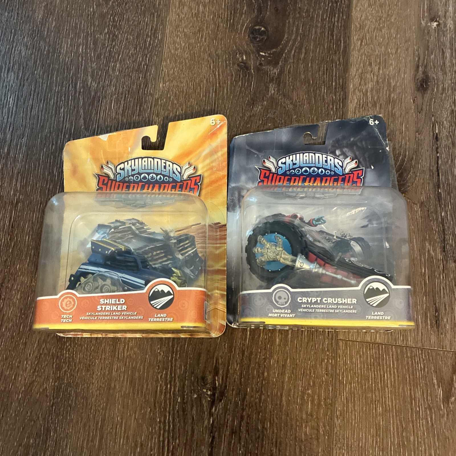 Skylanders Superchargers Toy Vehicles Shield Striker & Crypt Crusher Damaged Box