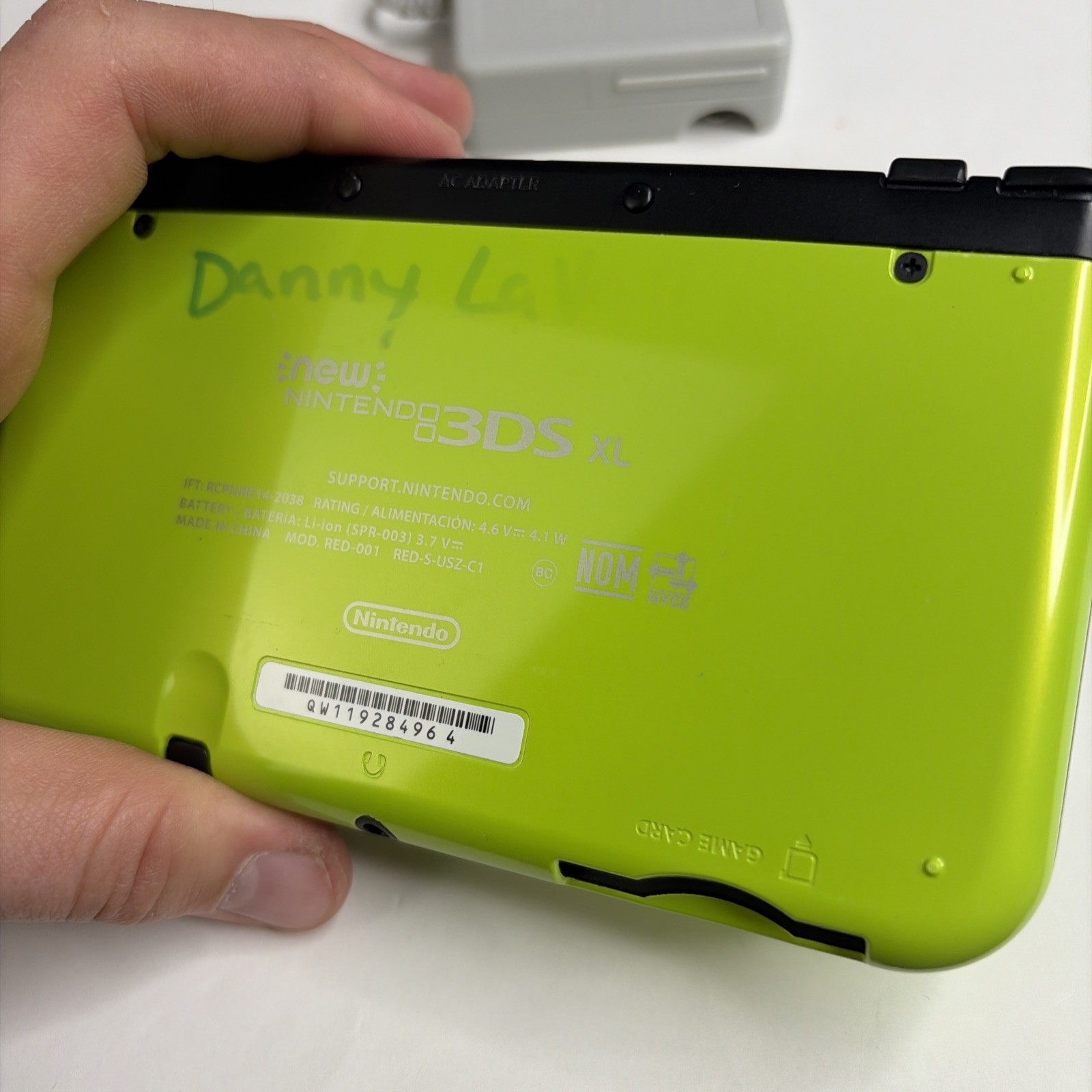 Nintendo New 3DS XL – Lime Green Mario World Console US Model W Charger Stylus