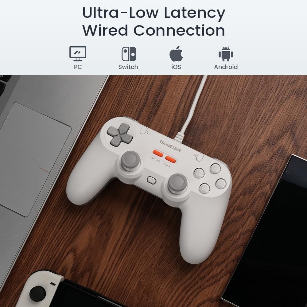 GameSir Tegenaria Lite Wired Controller For Switch, Android, iOS, PC – White