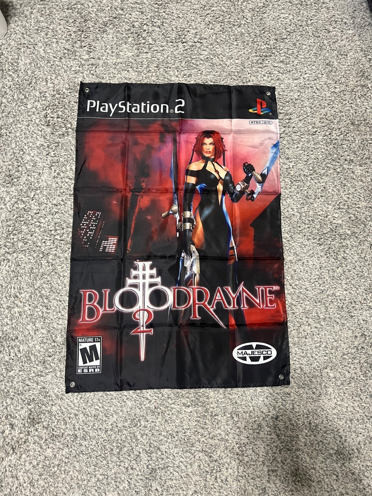Bloodrayne 2 PS2 Custom Wall Flag Tapestry 2 x 3 Ft, Playstation 2
