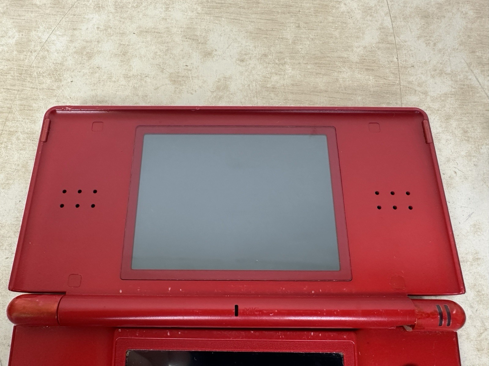 Nintendo DS Lite Mario Edition Console w/ Charger & GBA Cover: WORKS! BAD HINGE!
