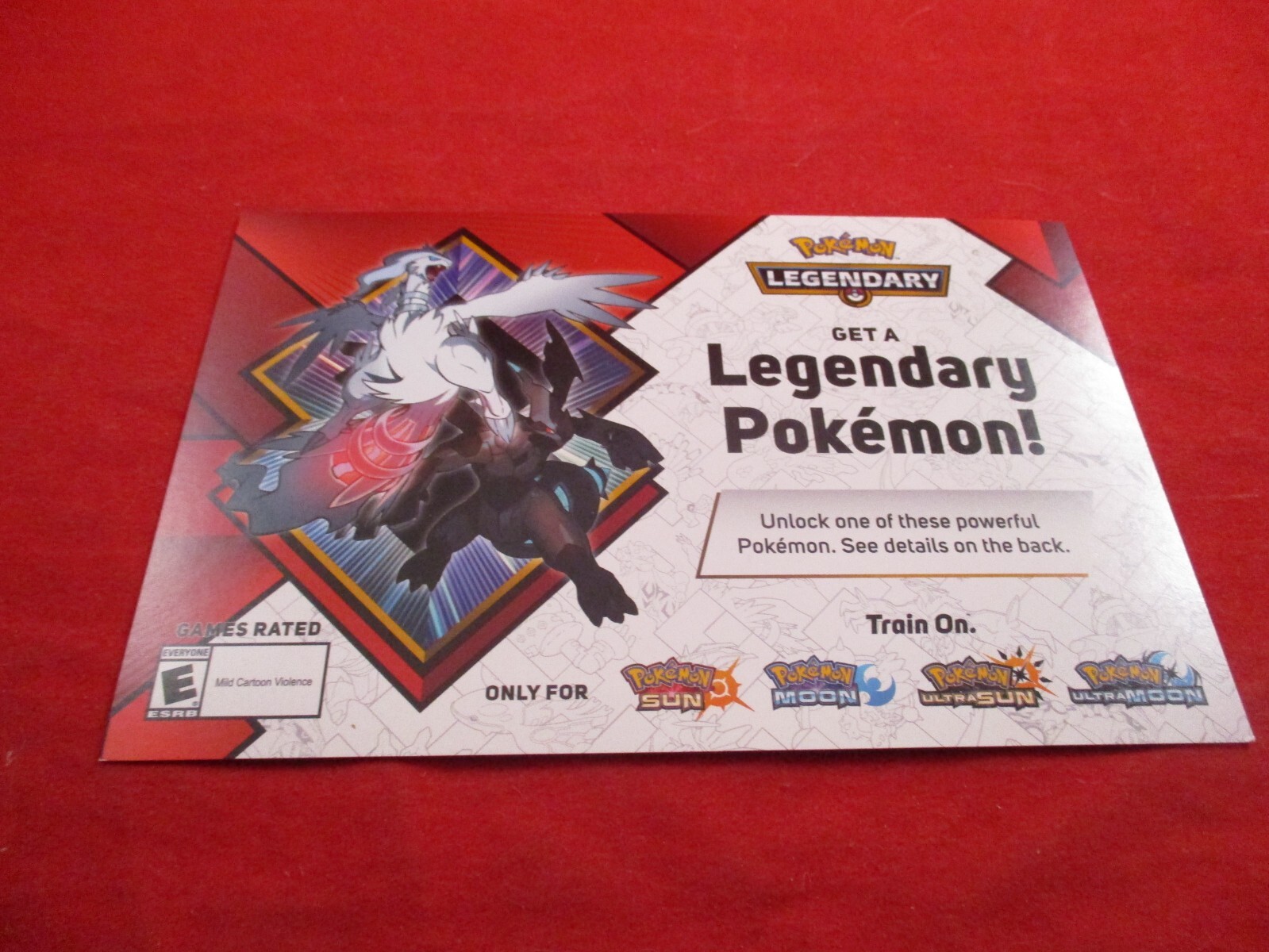 Pokemon Legendary GameStop Code Card *EXPIRED* Zekrom/Reshiram Ultra Sun/Moon