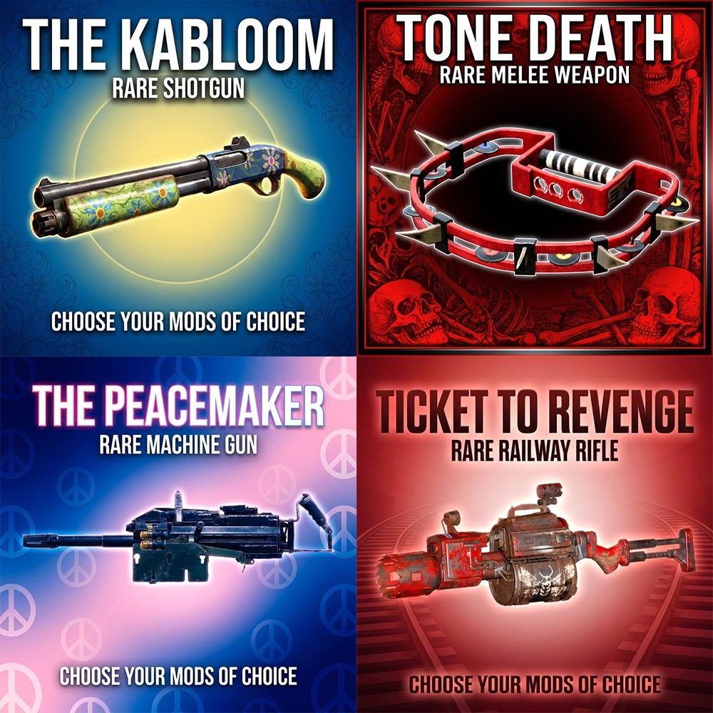 FALLOUT 76 [PC] ANY UNIQUE WEAPON YOU WANT + 4 LEGENDARY MODS