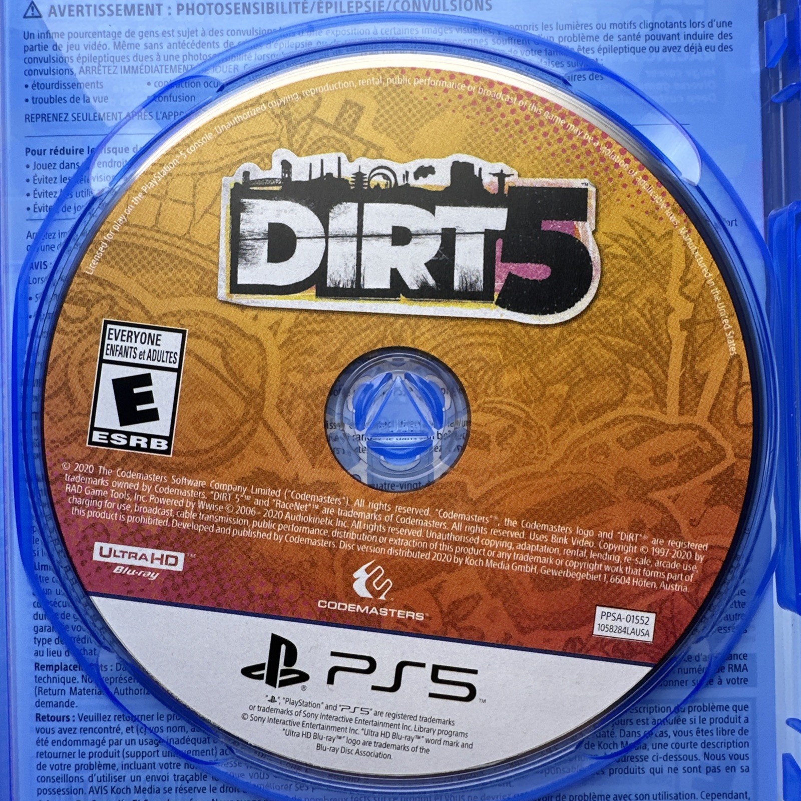 DiRT 5 – Sony PlayStation 5 – With Plastic Protector – VGC – Clean – Tested
