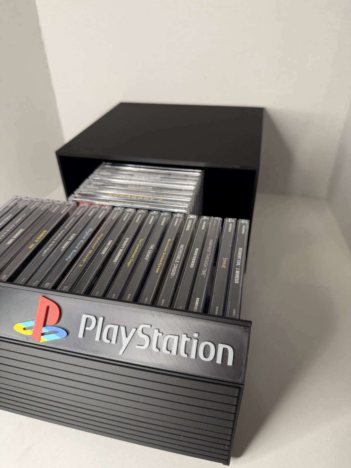 PlayStation PS1 Holds 28, Game Storage Display Shelf Memory Card Holder 3DPrint