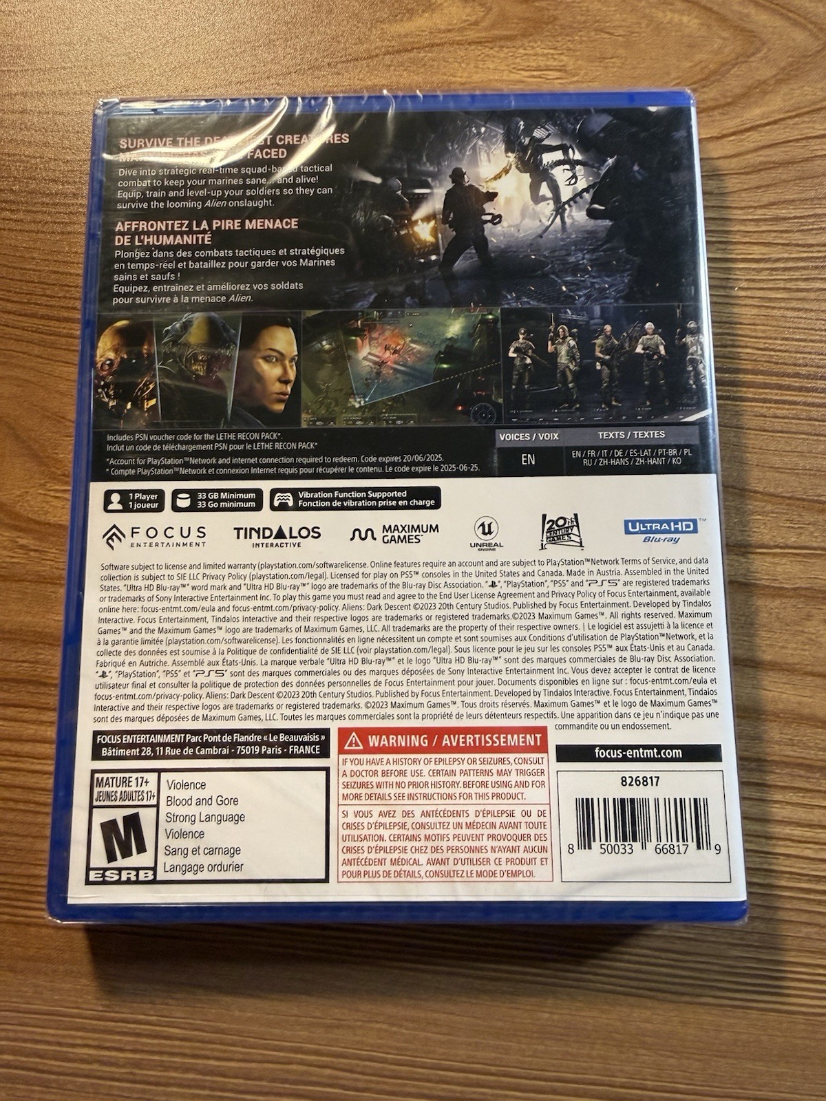 Aliens Dark Descent PS5 Brand New Sealed Protective Case