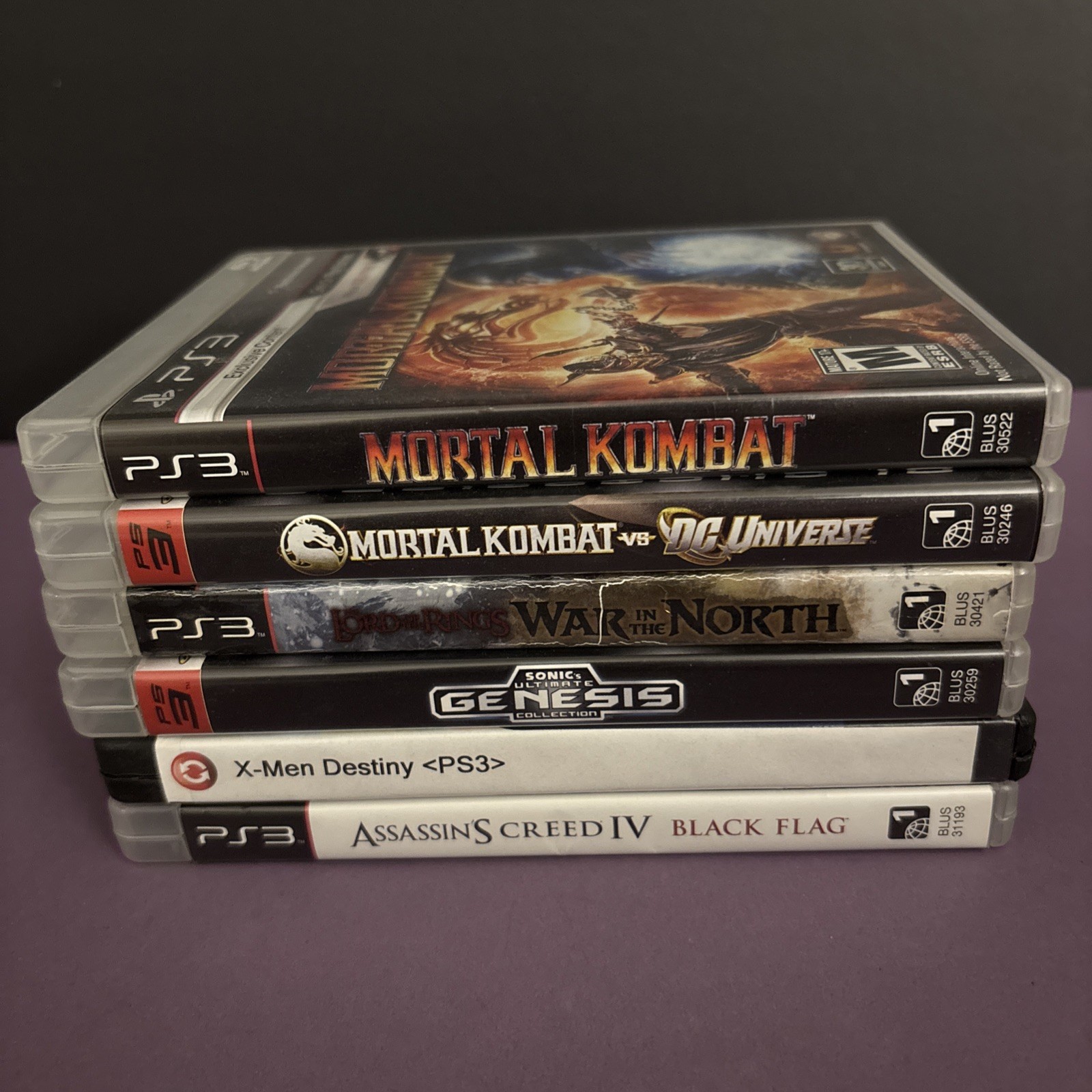 Lot Of 6 PS3 Games Bundle Mortal Kombat Assassins Creed X-Men Sonic Popular Rare