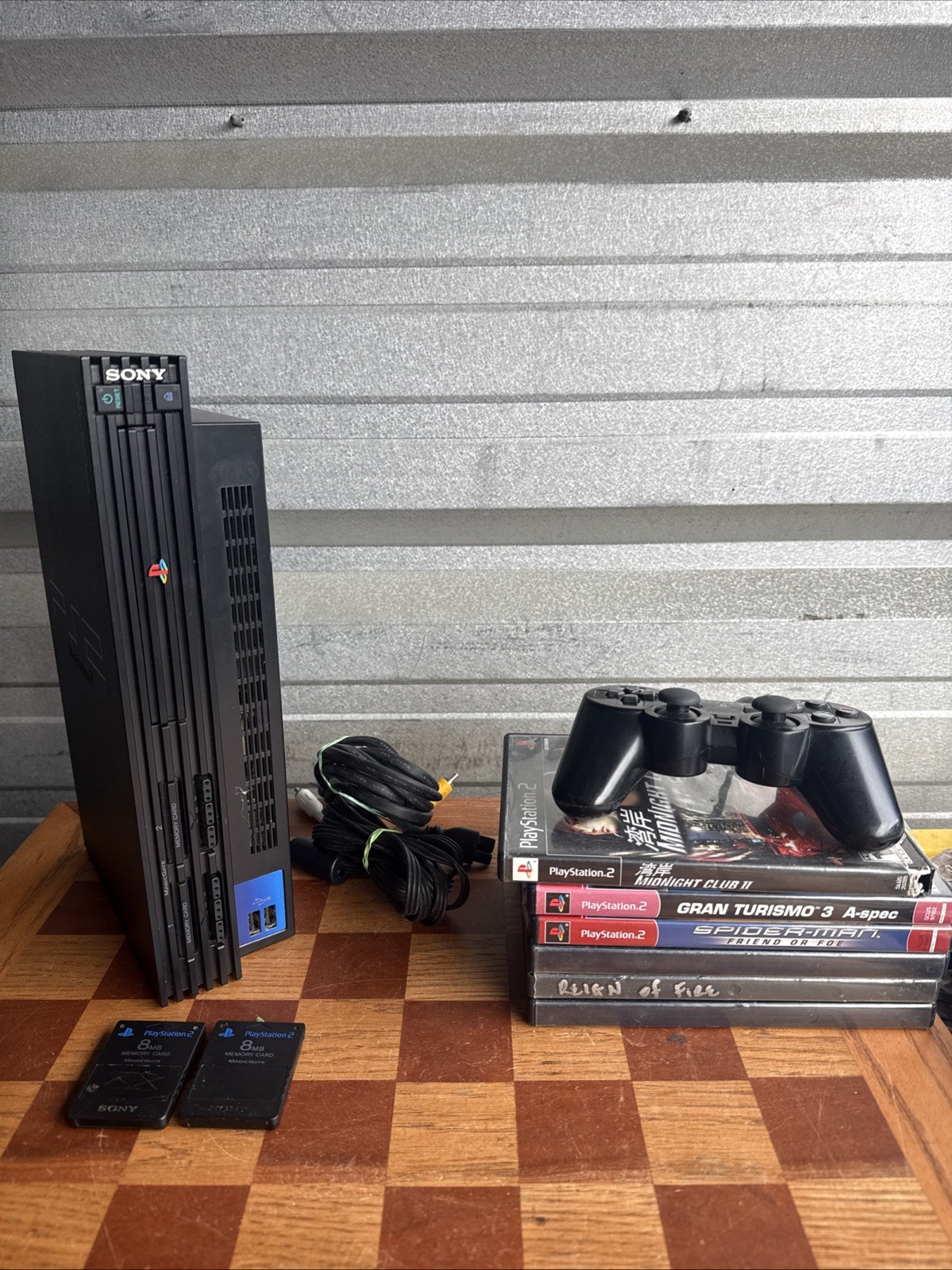Sony PlayStation 2 Console SCPH-50001 Bundle W/ Controller, Games, & AV Cables