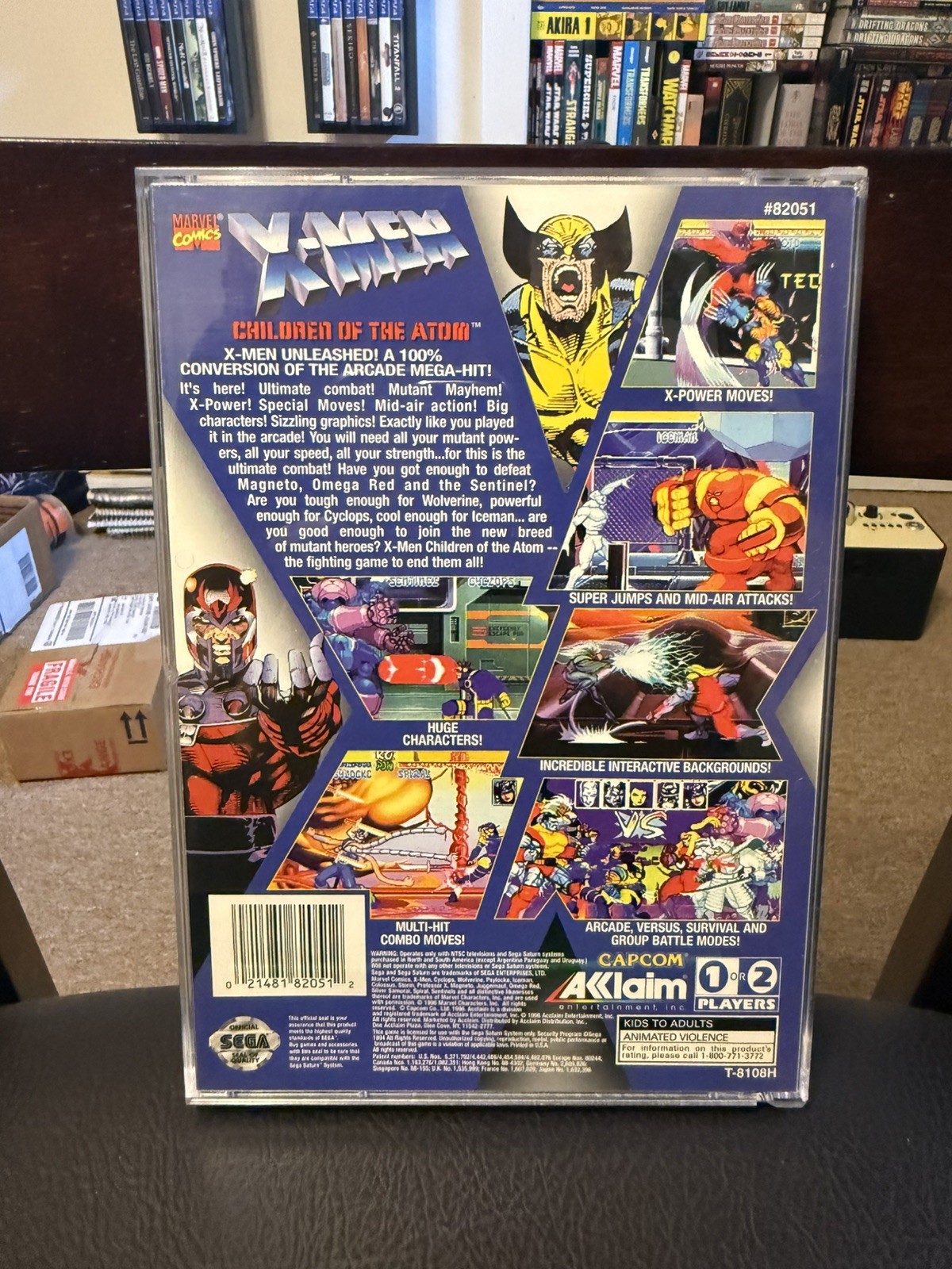 X-Men: Children of the Atom (Sega Saturn, 1996), CIB, Good Condition!