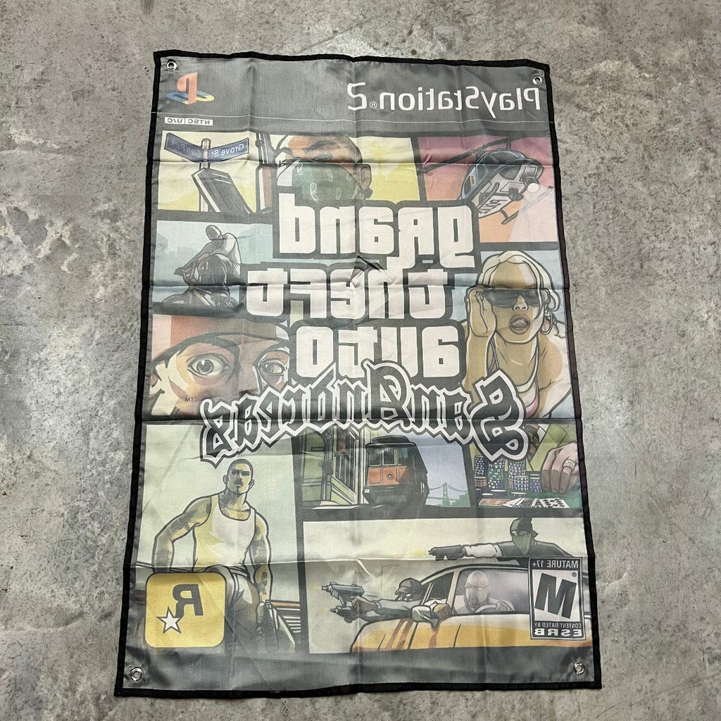 GTA San Andreas Custom Wall Flag Banner Tapestry 2 x 3 Ft, PS2
