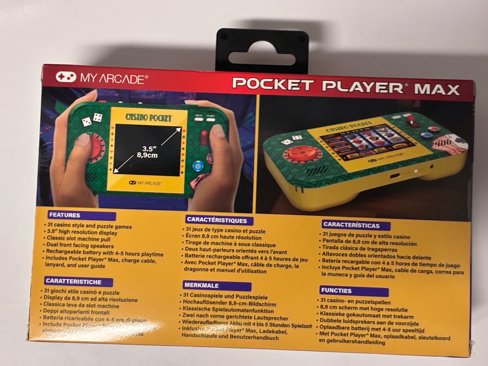 MY ARCADE POCKET PLAYER MAX PORTABLE GAMING SYSTEM OVER 30 Casino Style Games