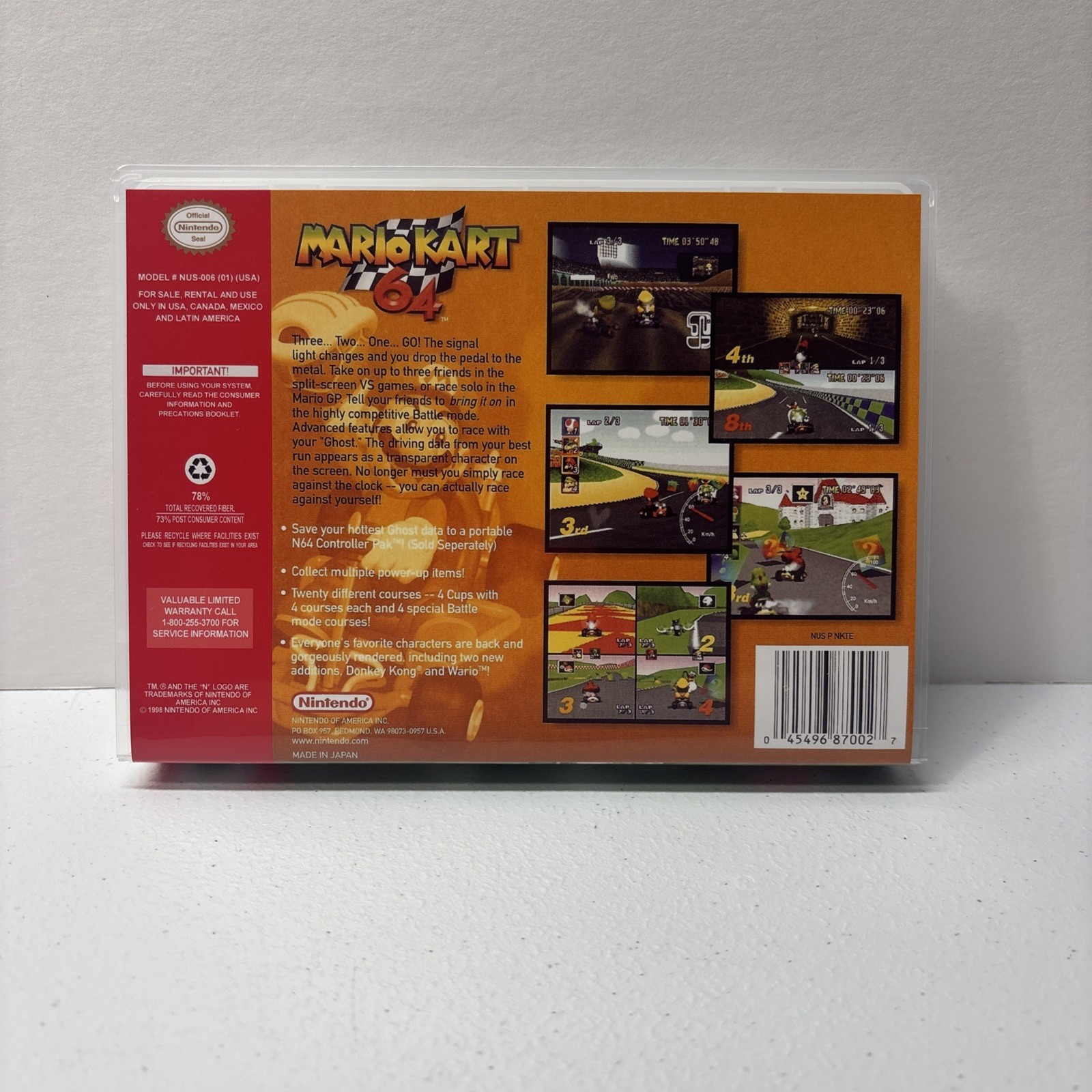 Mario Kart 64 Universal Game Case for Game Cart *CASE ONLY*