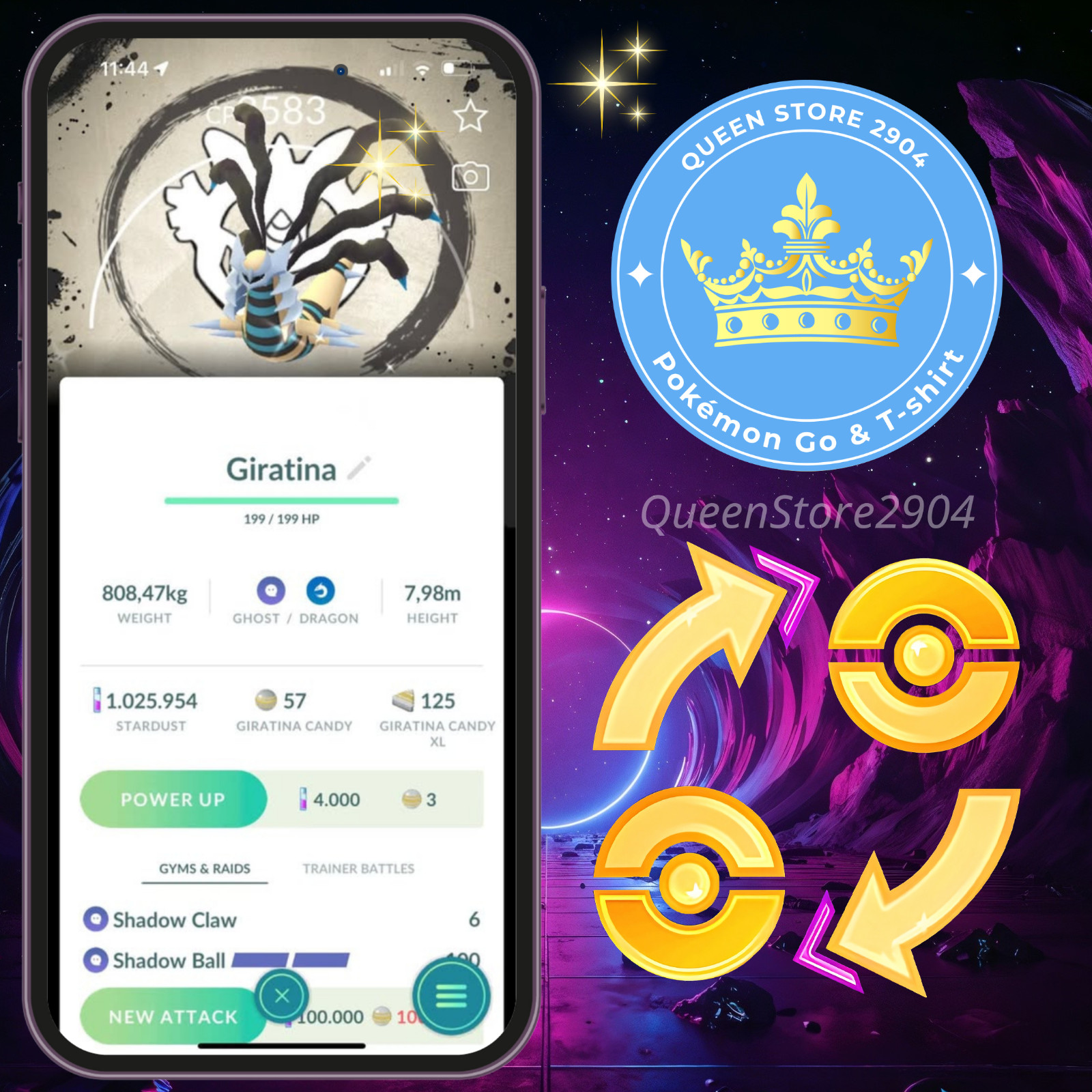 Pokémon —GO— Shiny Giratina Origin—Background—GO Fest 2026—P.T.C—TRADE—Digital♻️