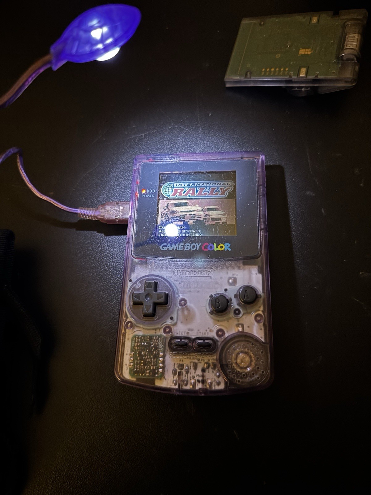 Nintendo Game Boy Color Atomic Purple W/ 2 Games Star Wars Episode One Racer GBC
