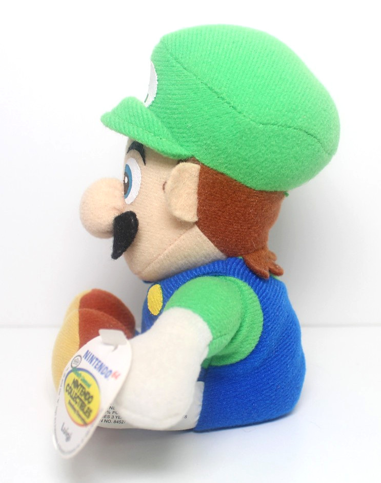 Vintage Nintendo 64 Luigi Beanbag Plush Doll + Hang & Tush Tag (BD&A, 1997)