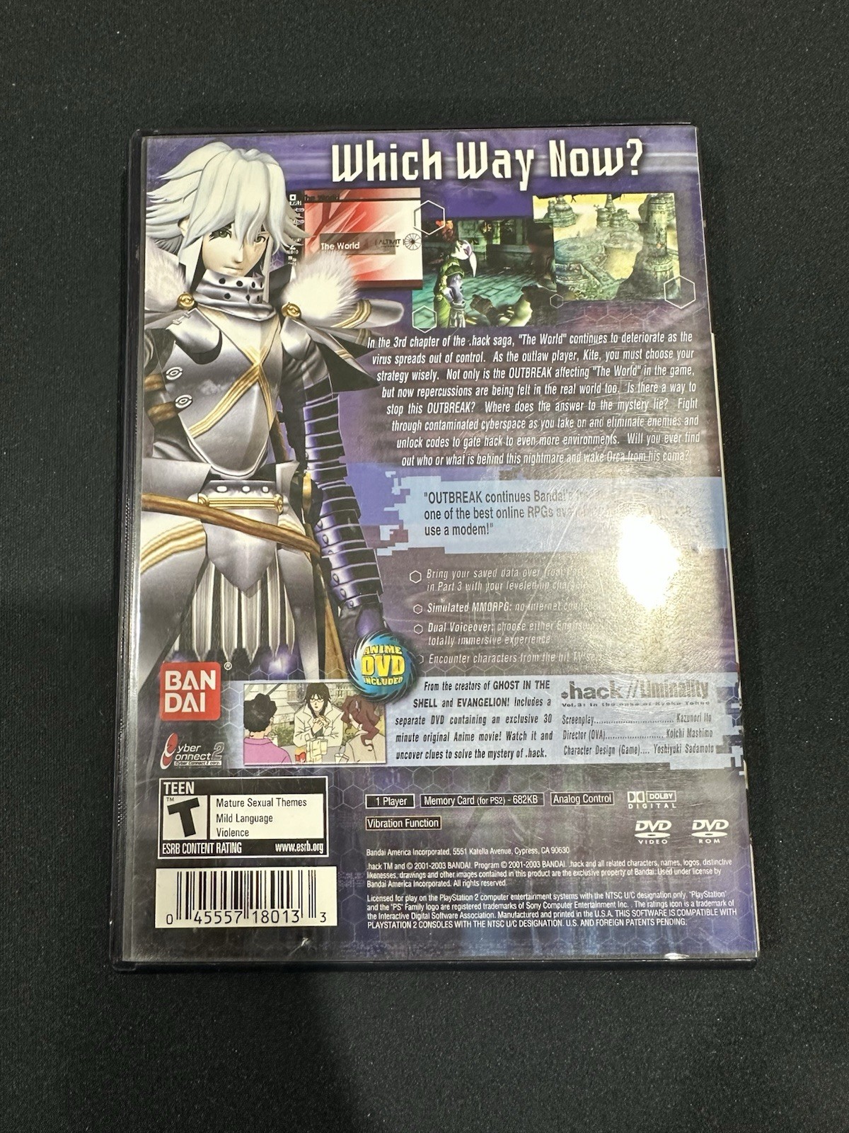 Bandai .hack Outbreak Part 3 PS2 NTSC-U/C T-Teen RPG Anime Manual Included