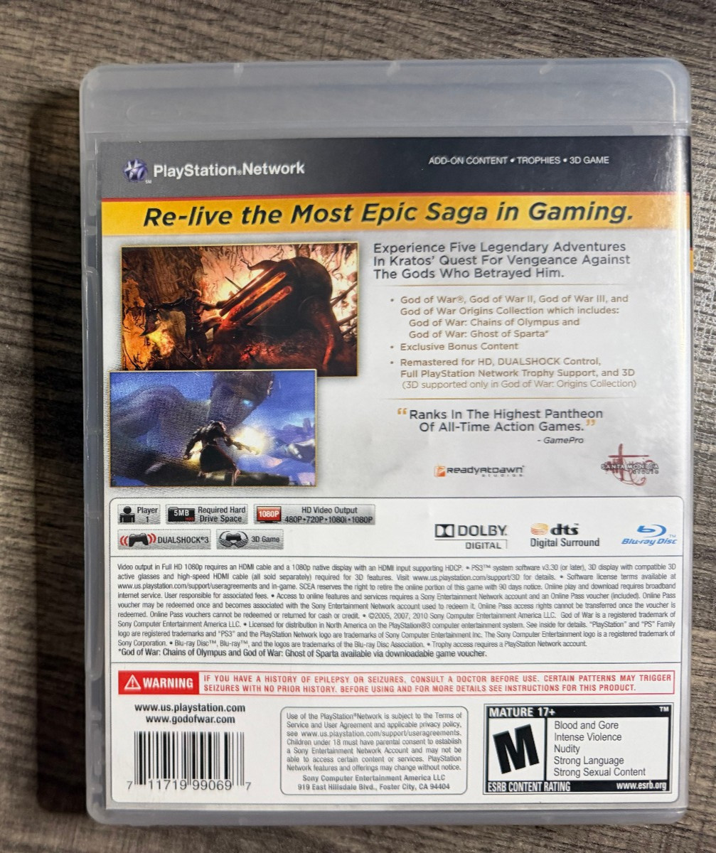 God of War Saga – Sony Playstation 3 PS3 – Acceptable Condition