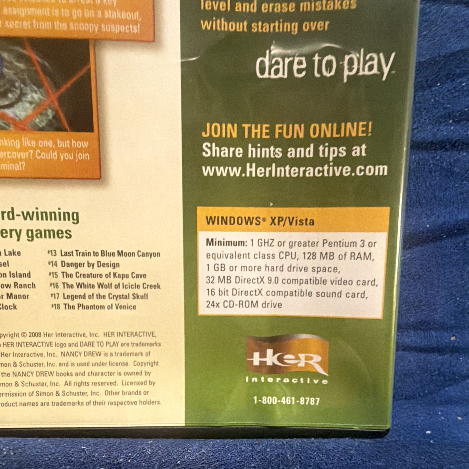 Her Interactive Nancy Drew: The Phantom of Venice PC CD-ROM Mystery (2008) E