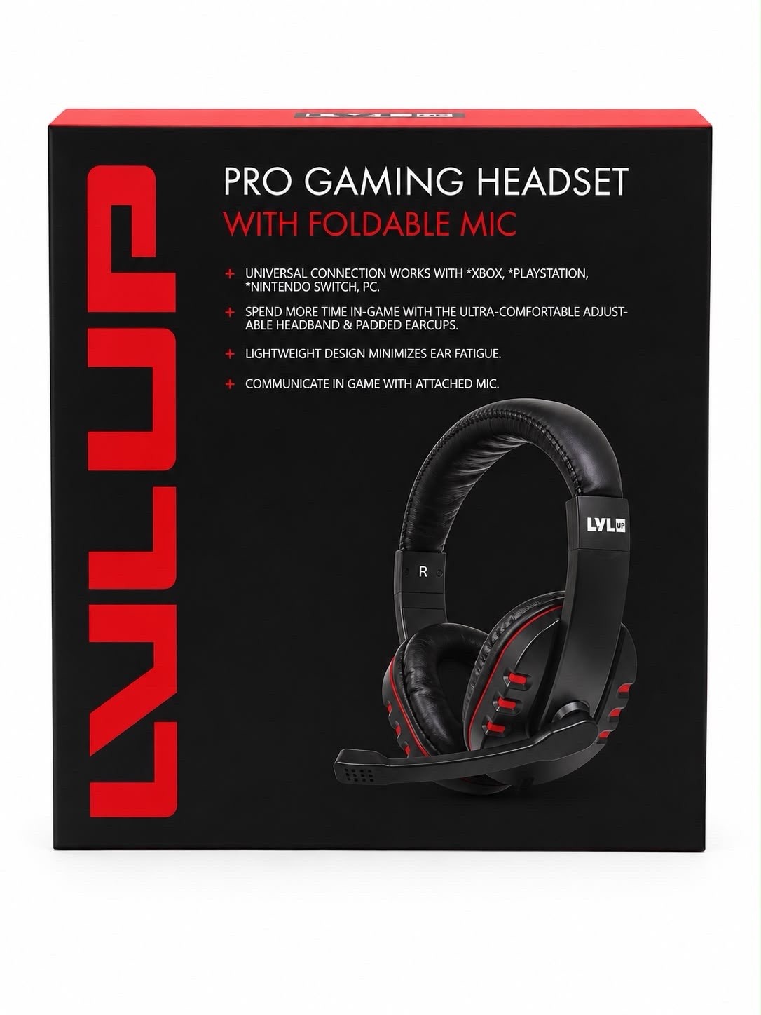 LVLUP Pro Gaming Headset w/Foldable Mic PS4/Pro, Xbox One, Mac & PC – Box Damage
