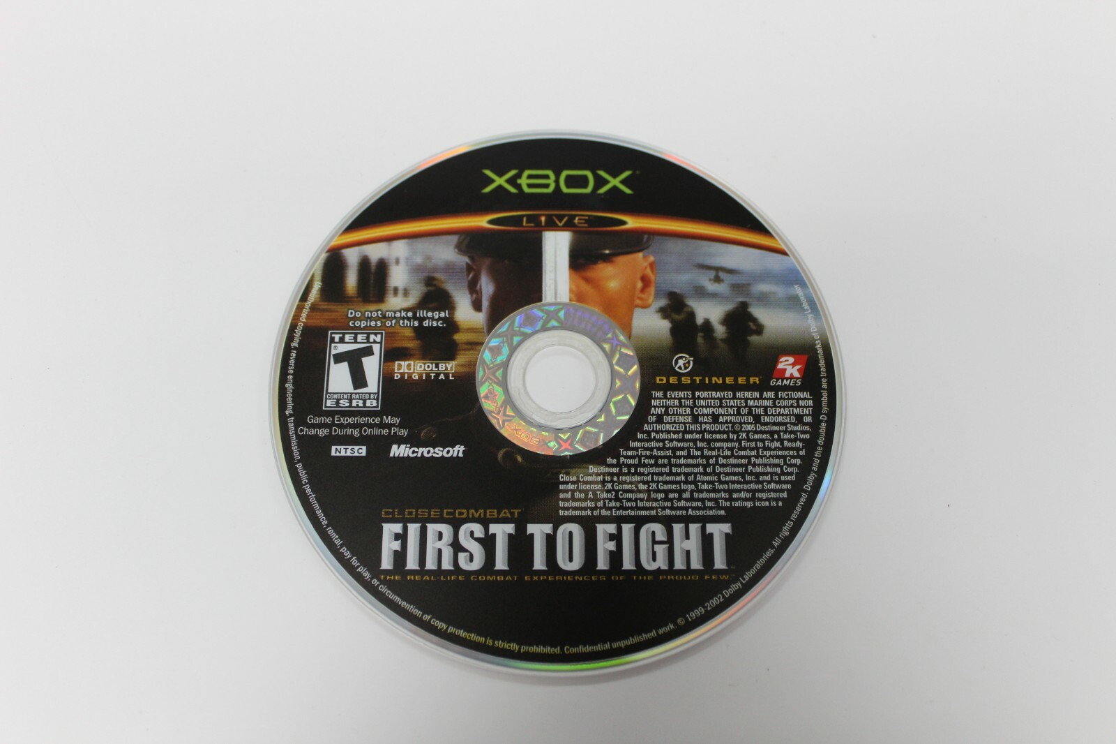 First to Fight (Xbox, 2005) Disc Only