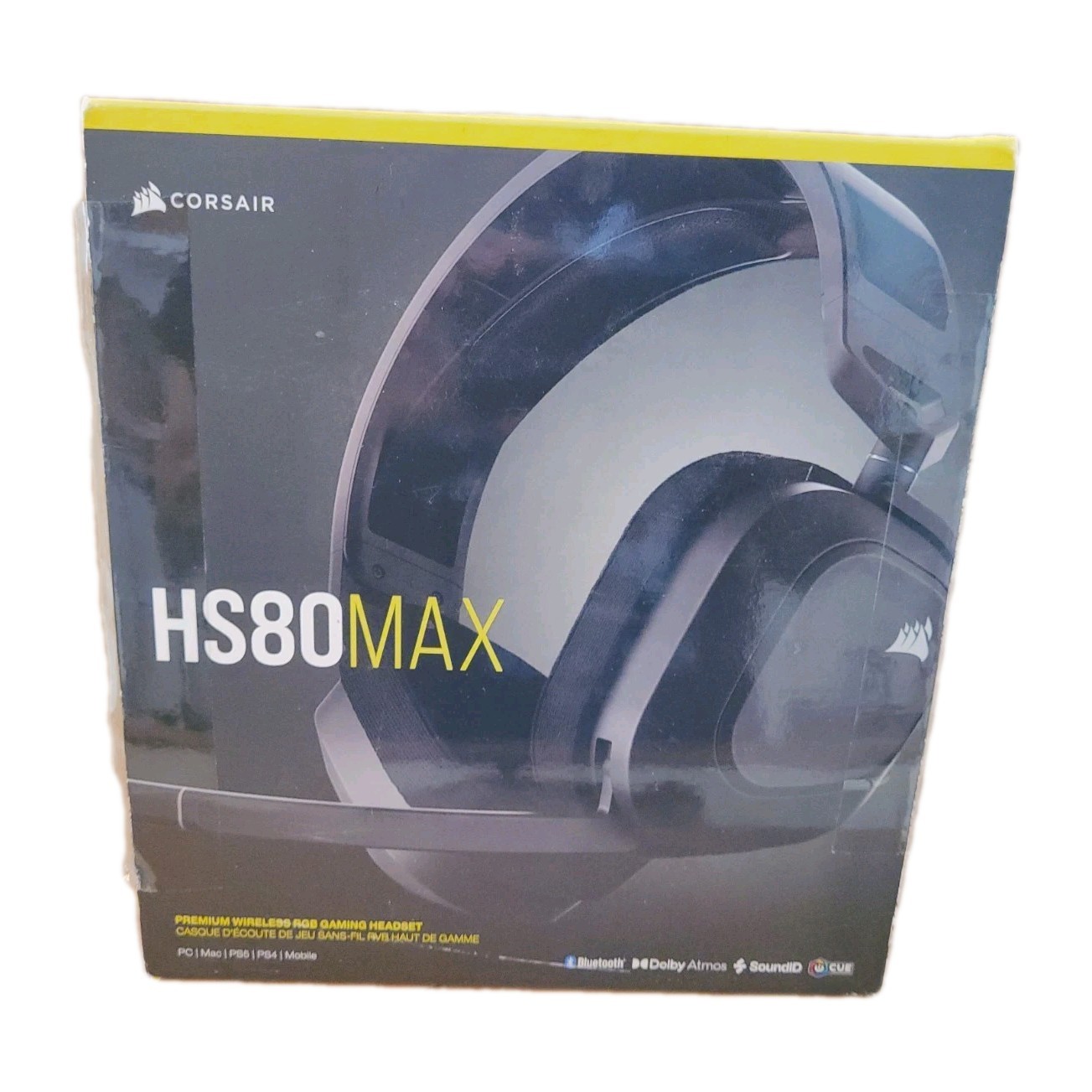 Corsair HS80 Max Wireless Gaming Headset Bluetooth w Dongle and USB