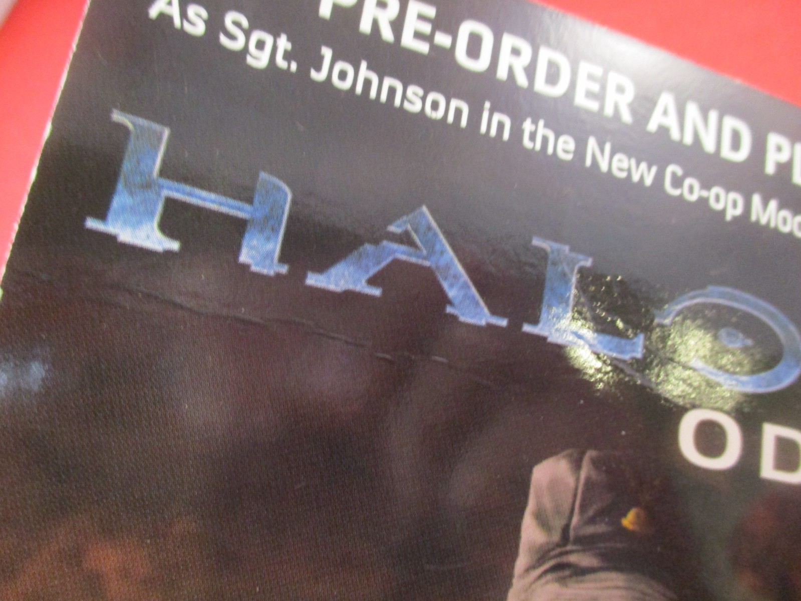 Halo 3 ODST Sgt. Johnson Xbox 360 Xbox Live Pre-Order Promo Sheet **EXPIRED**