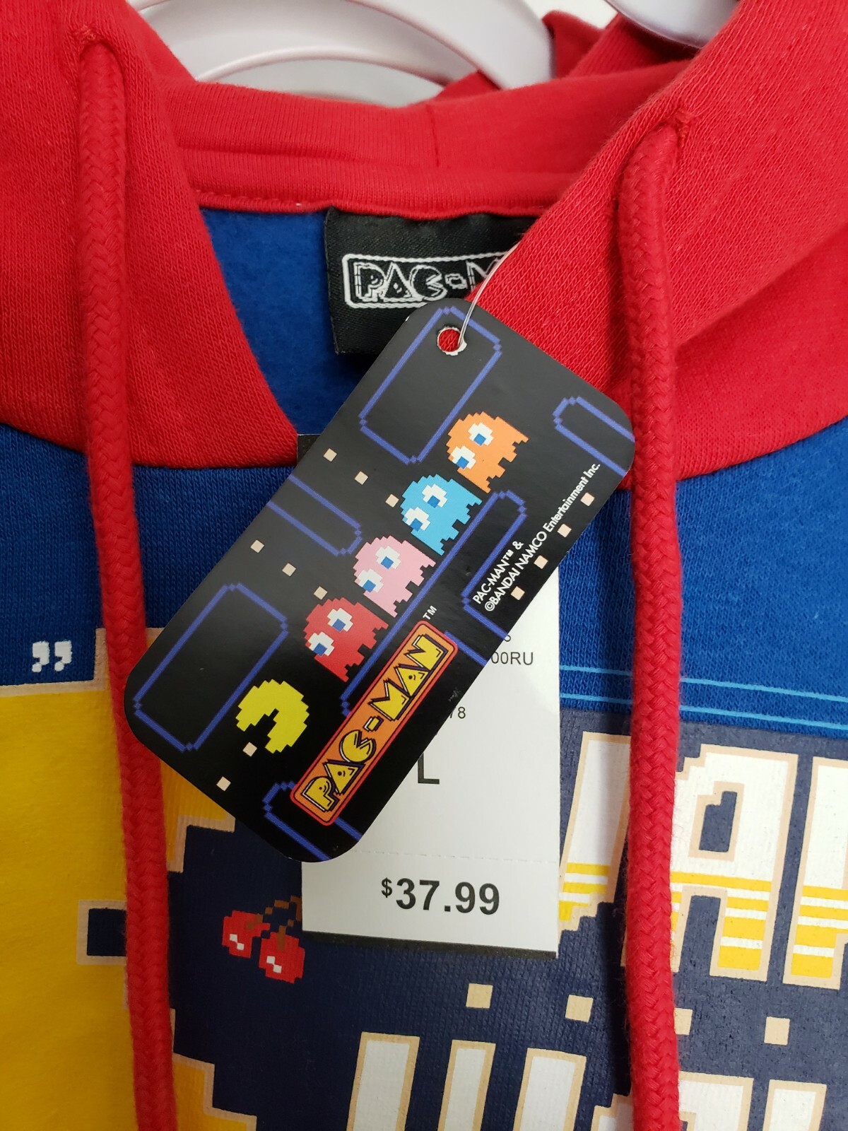 RARE Pac-Man Retro Pullover Hoodie Bandai Namco Licensed Men’s Large NEW