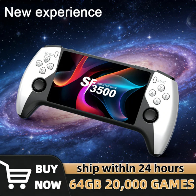 New SF3500 Retro Handheld Video Game Console Linux System 5.0 Inch 854*480 IPS S