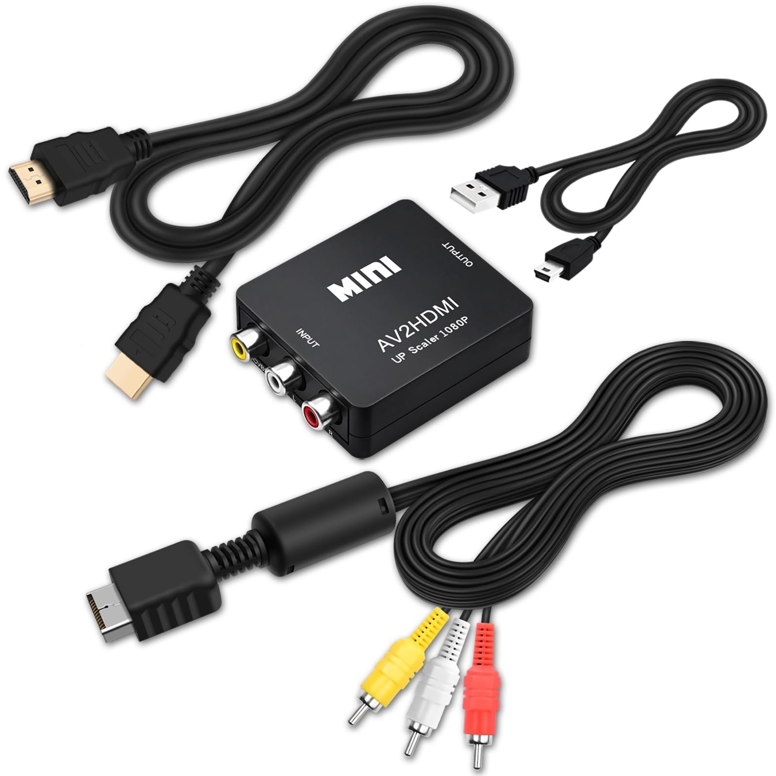 6FT AV to RCA Cable for PlayStation 1/2/3 Slim, Connect Console to TV/Monitor