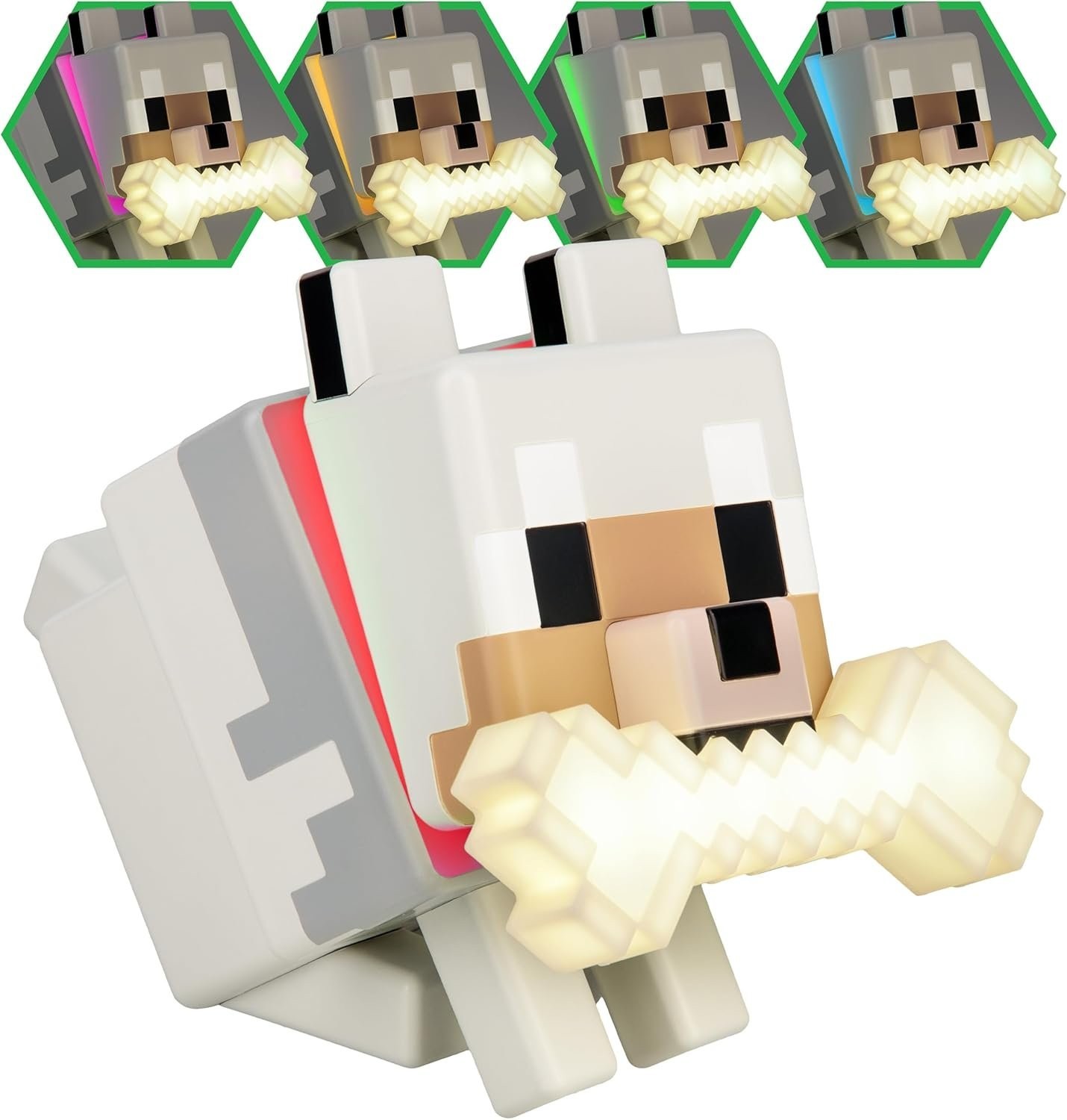 Mojang Minecraft Wolf GloBuddies Light Color Changing Licensed Night Lamp Decor